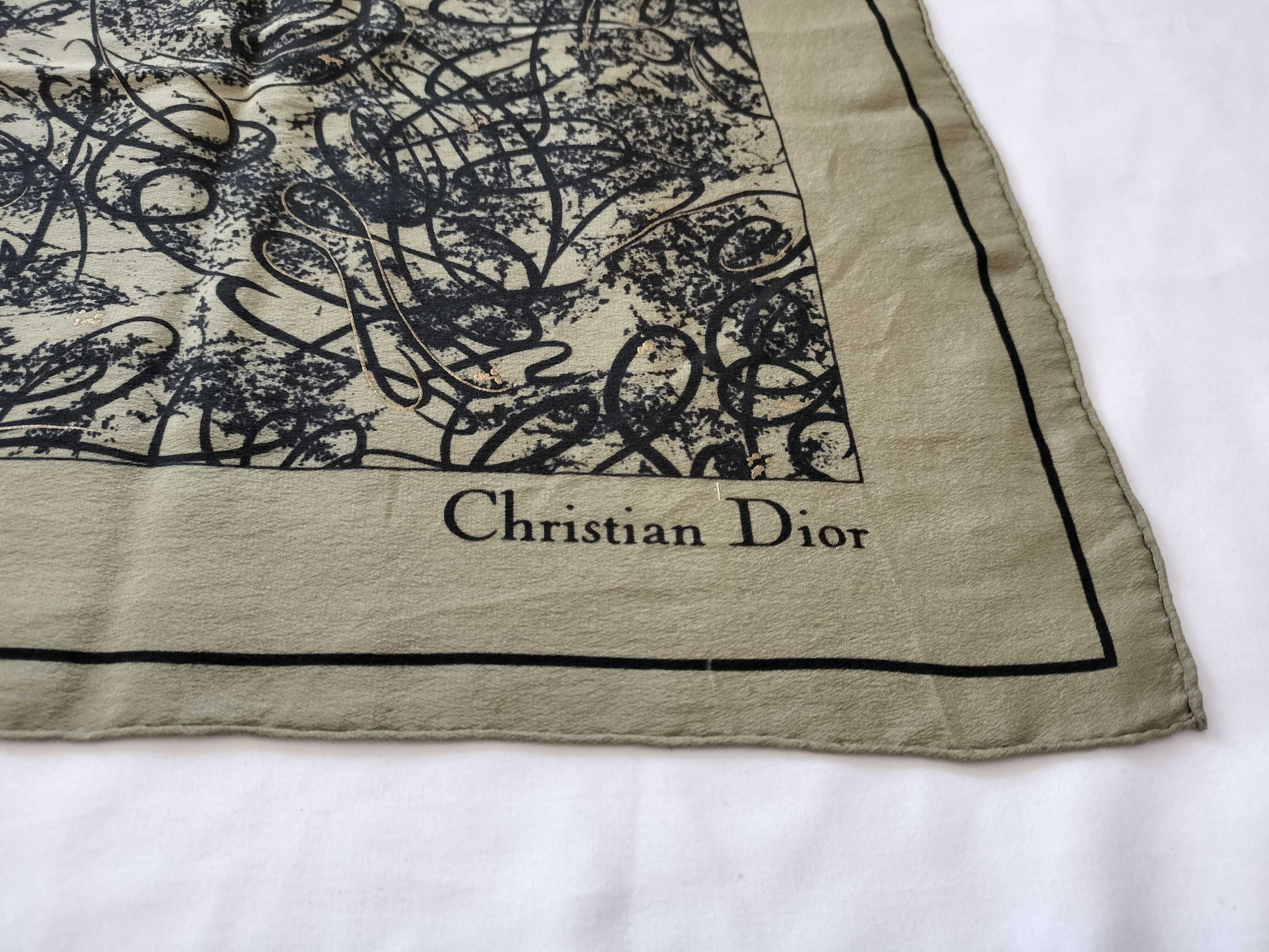 Christian Dior Silk Scarf with Abstract Calligraphic Pattern