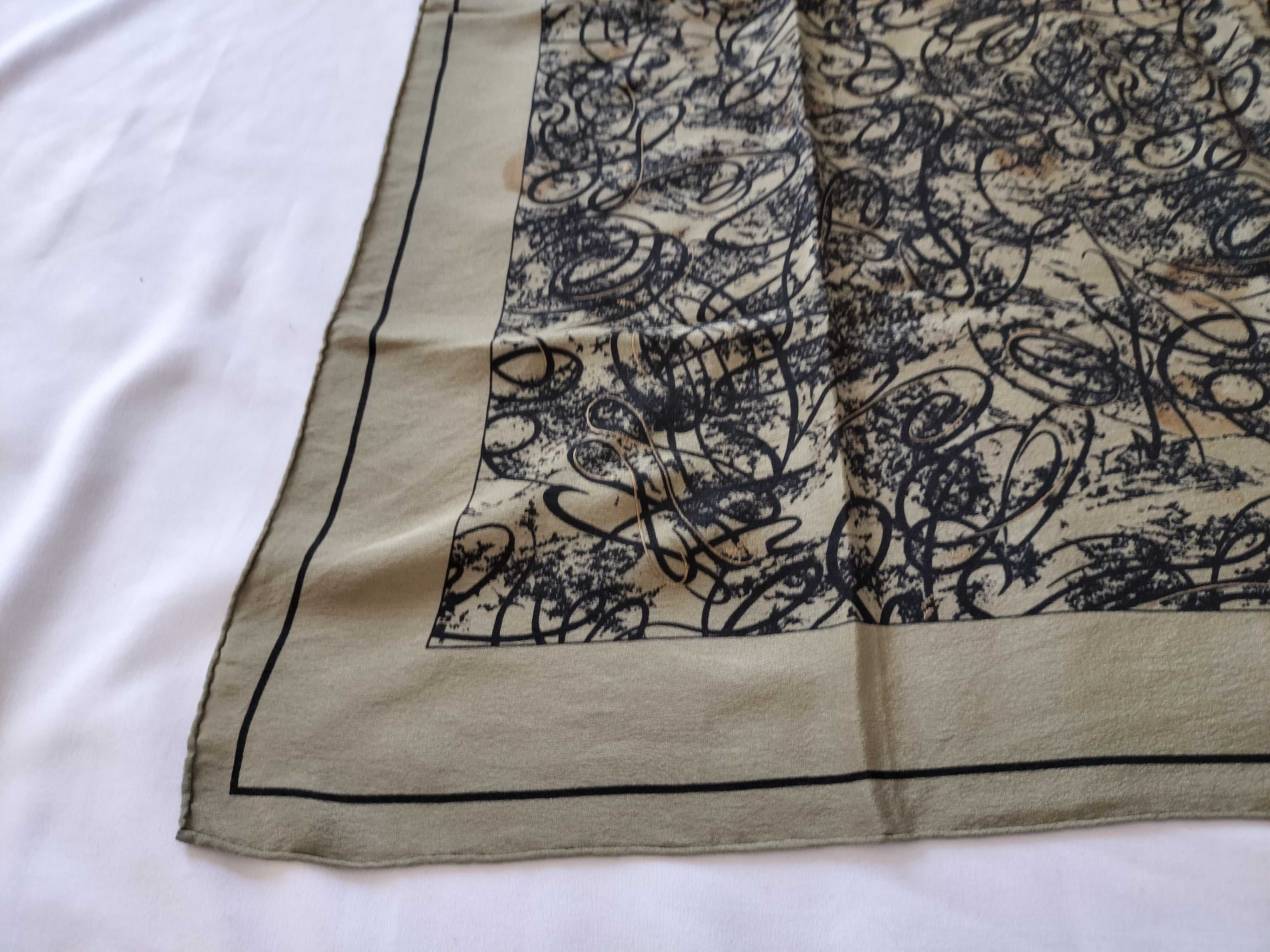 Christian Dior Silk Scarf with Abstract Calligraphic Pattern