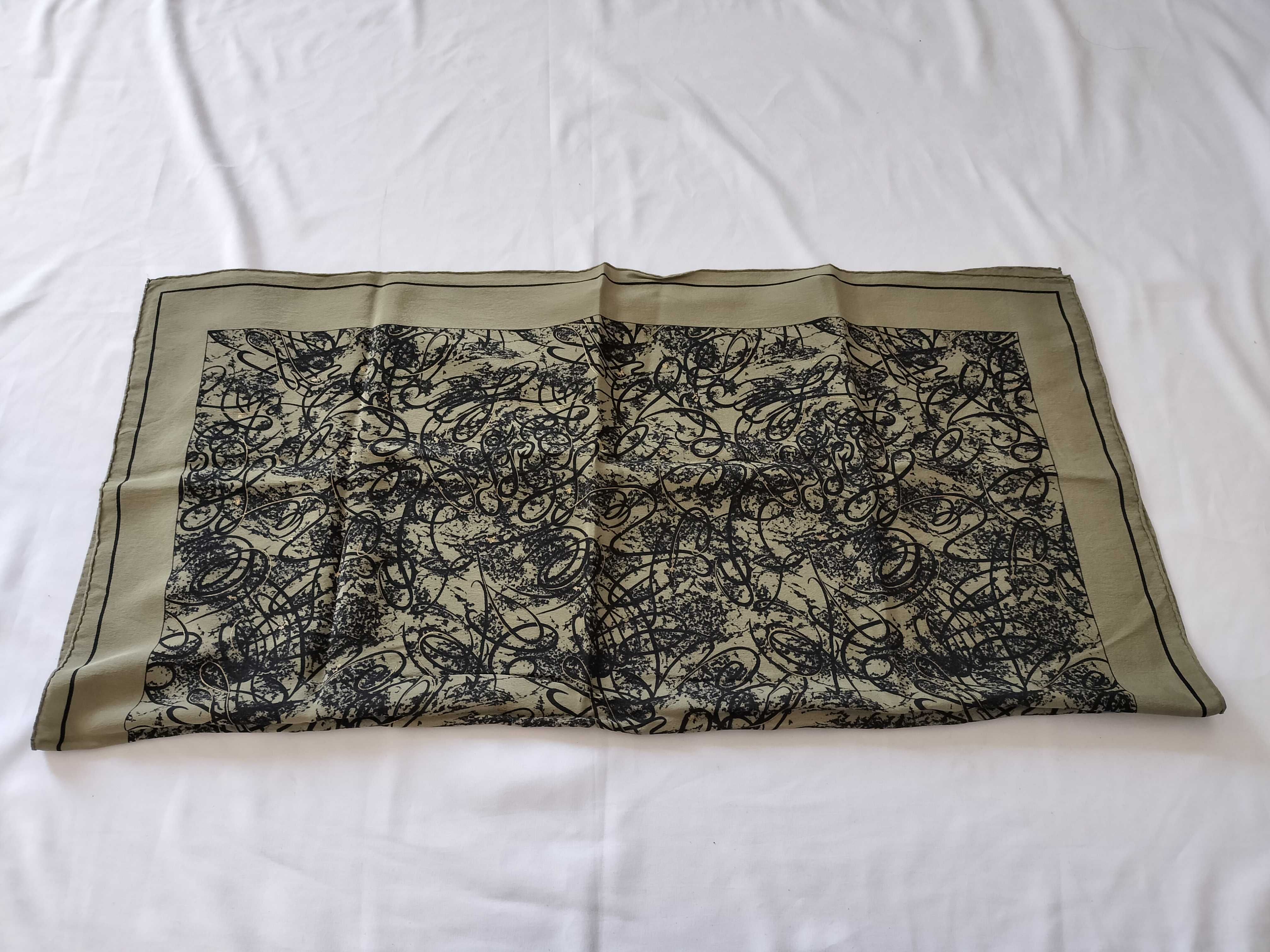 Christian Dior Silk Scarf with Abstract Calligraphic Pattern