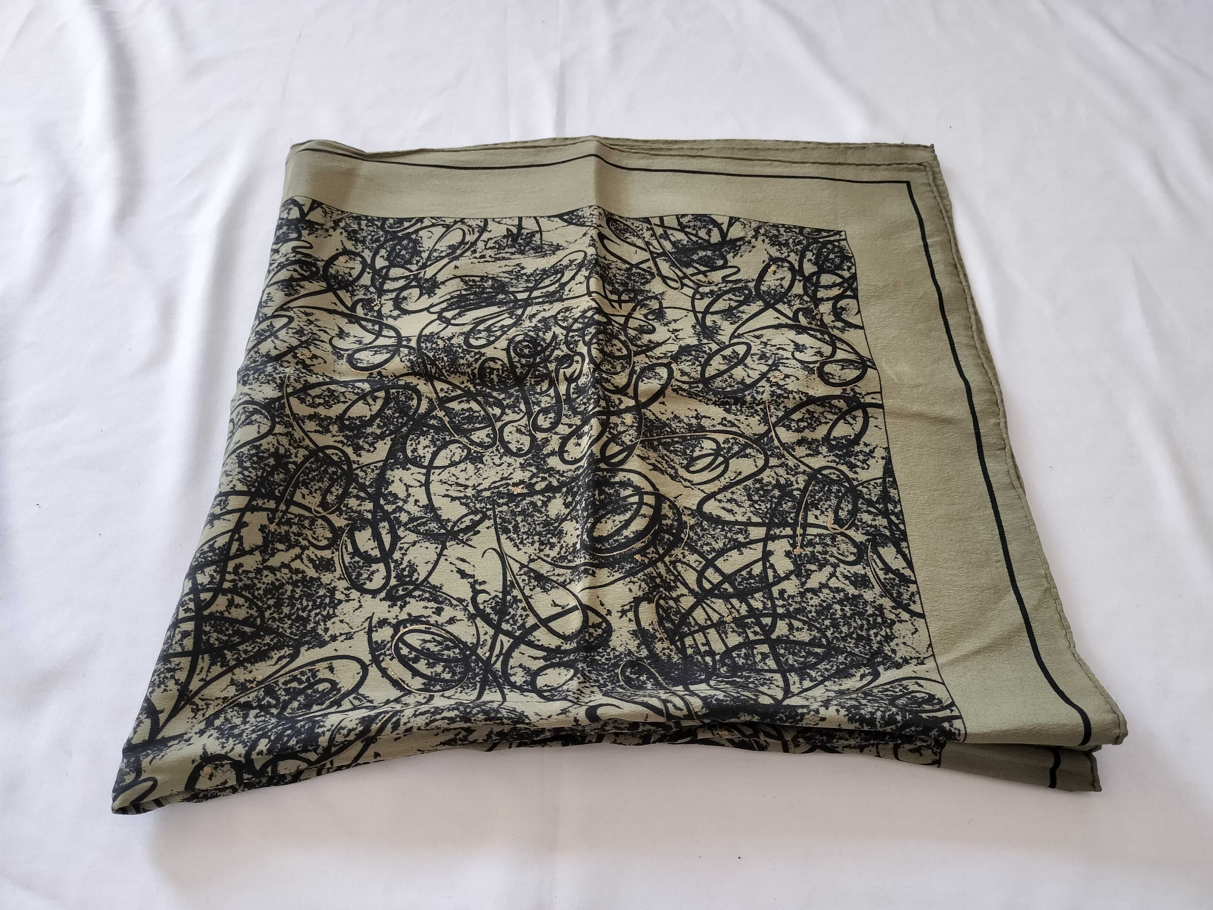 Christian Dior Silk Scarf with Abstract Calligraphic Pattern