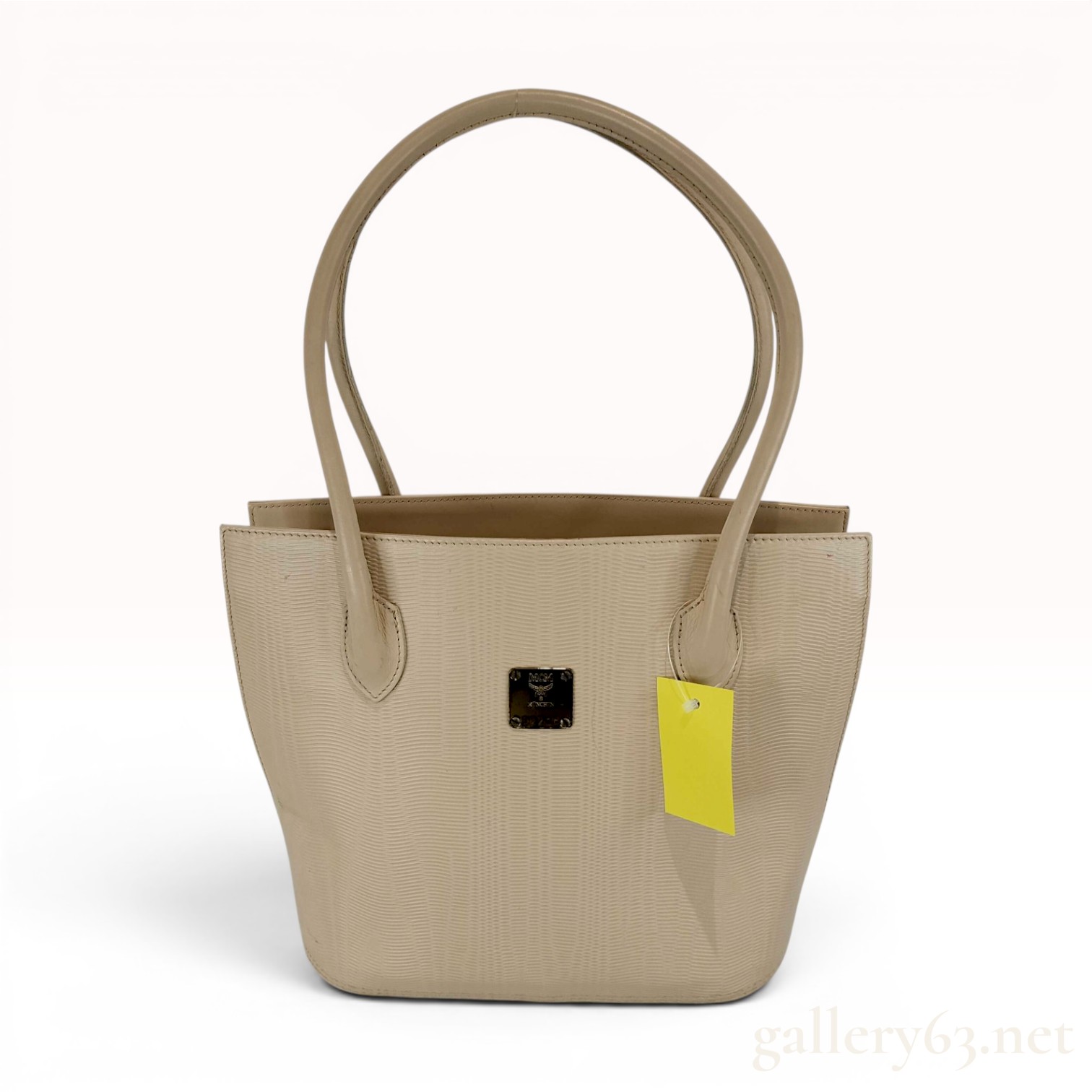 Vintage MCM Lizard-Embossed Leather Shoulder Tote Bag