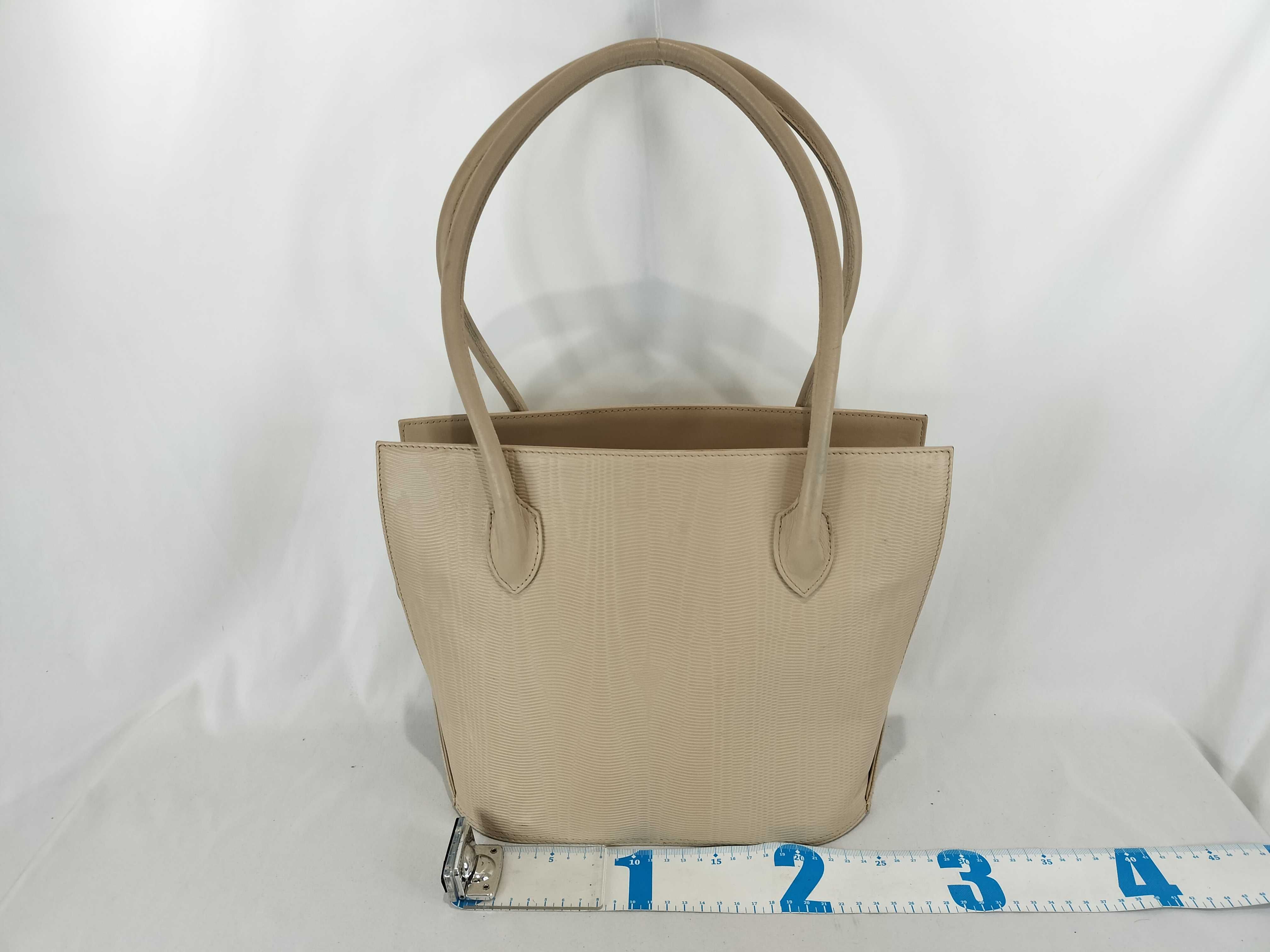 Vintage MCM Lizard-Embossed Leather Shoulder Tote Bag