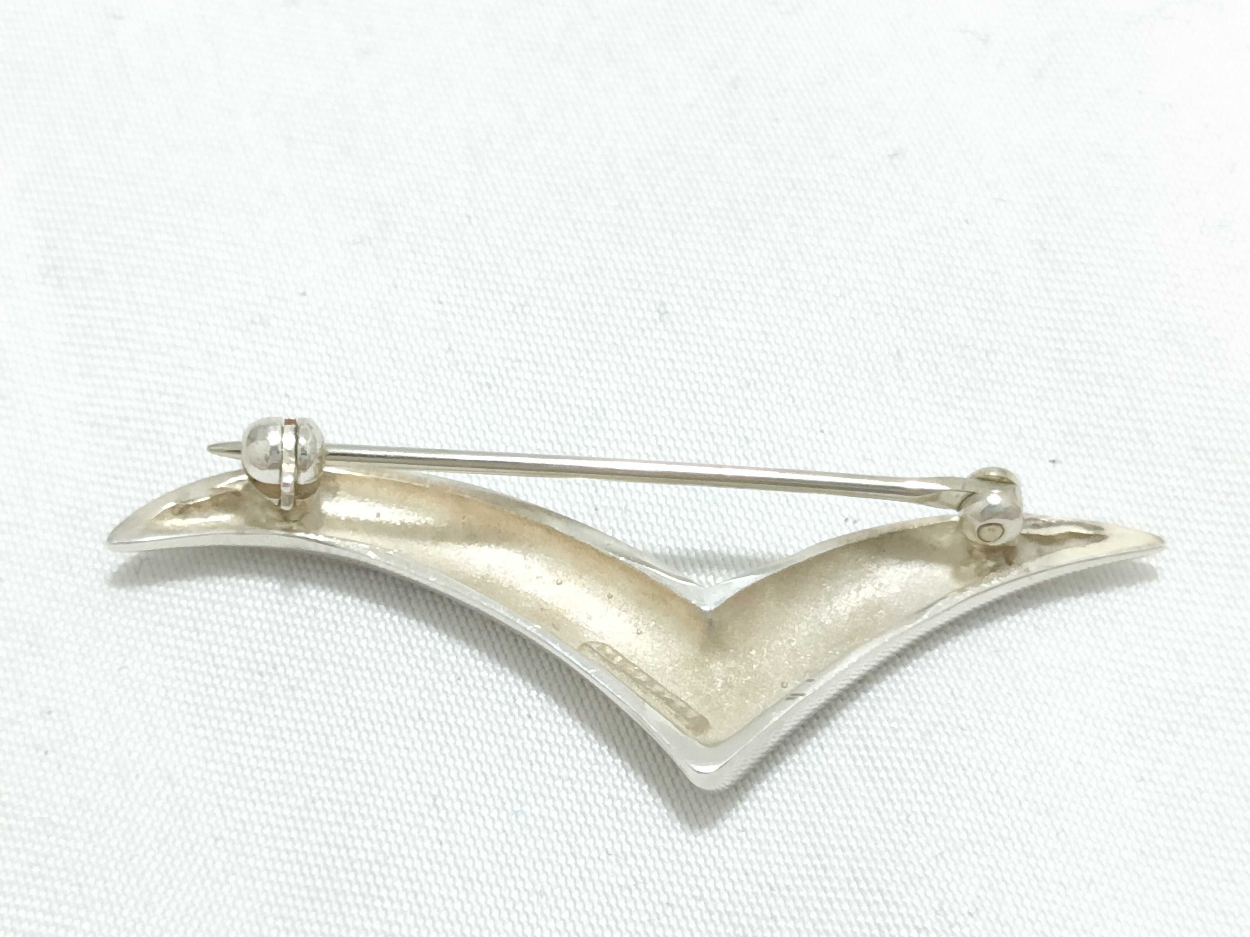 Beaucraft Sterling Silver Modernist Stylized Seagull Brooch