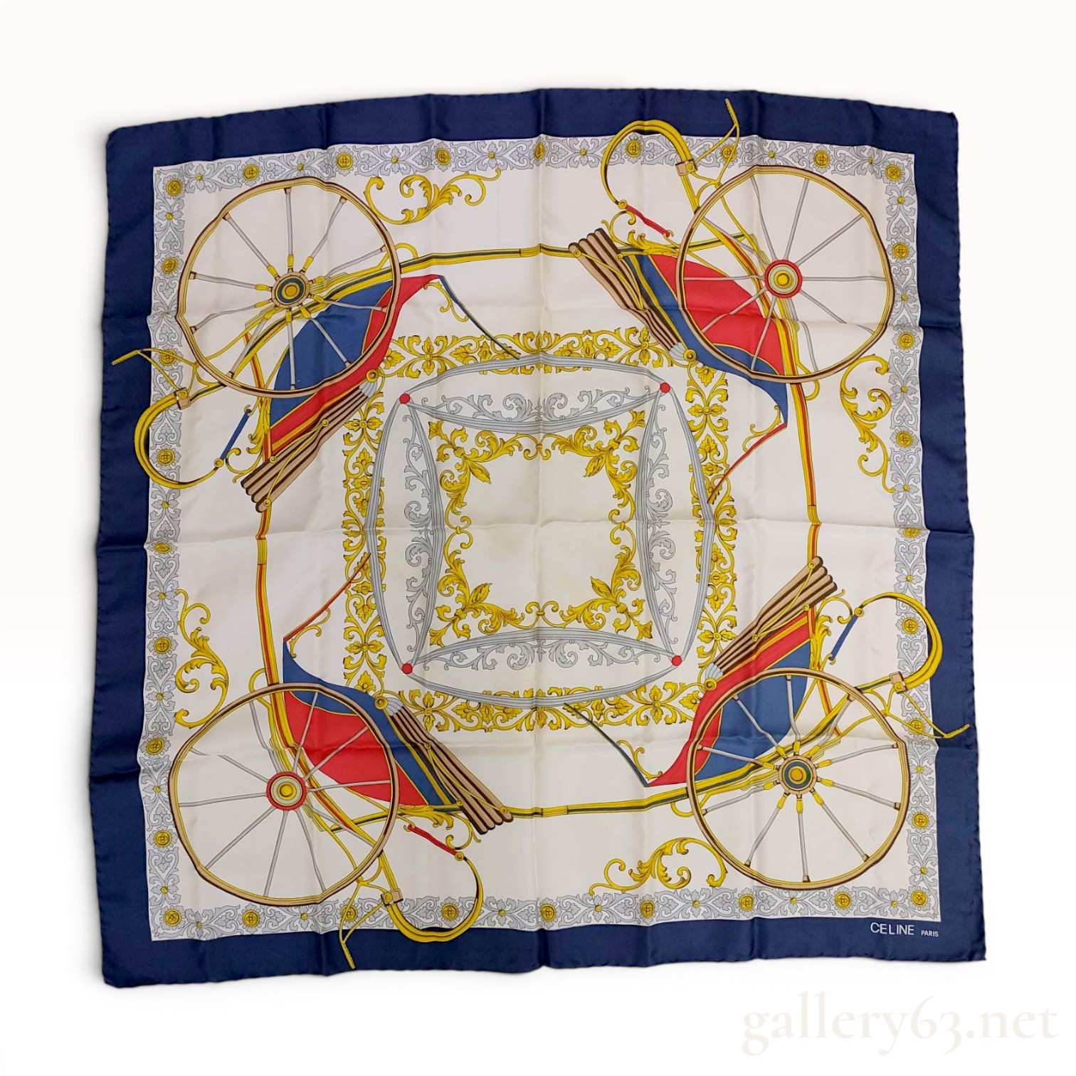 Celine Paris Silk Carriage Motif Scarf