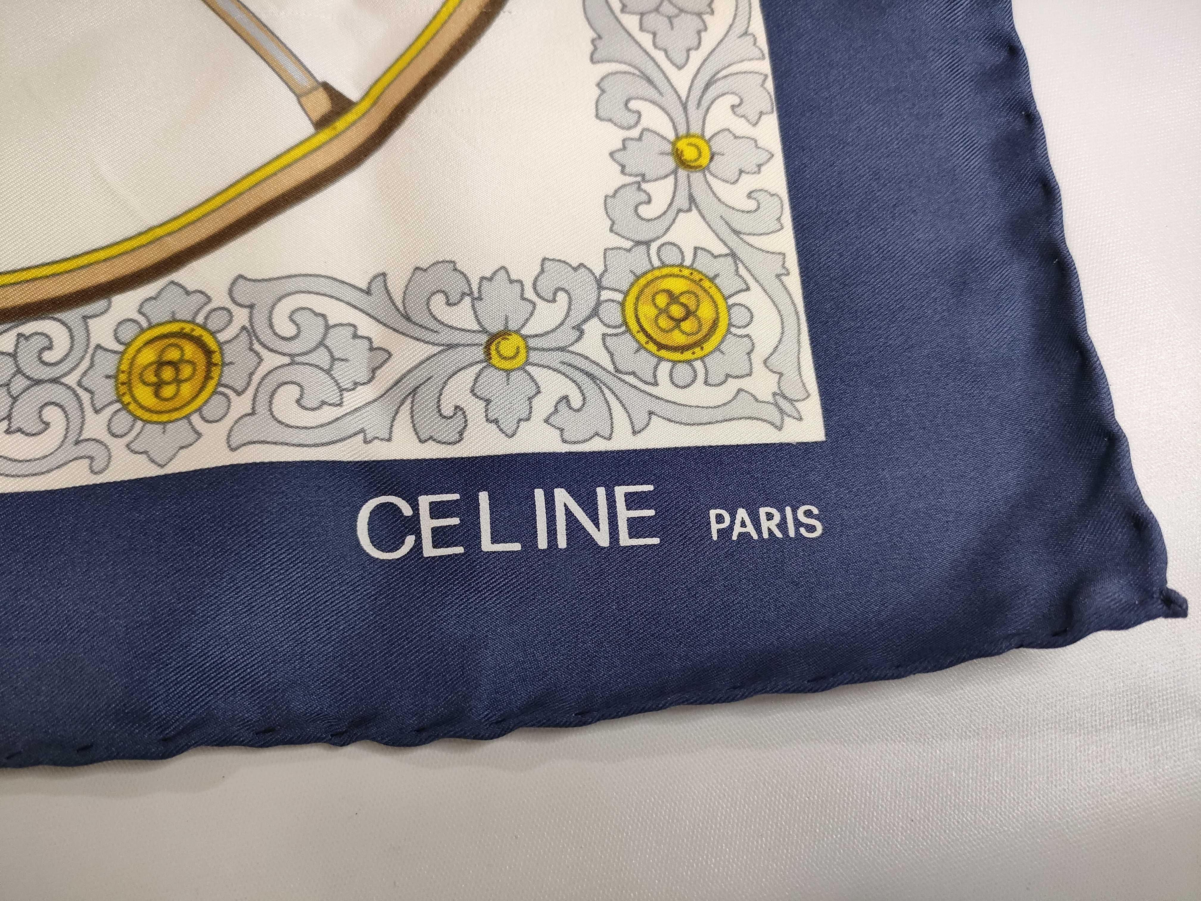Celine Paris Silk Carriage Motif Scarf