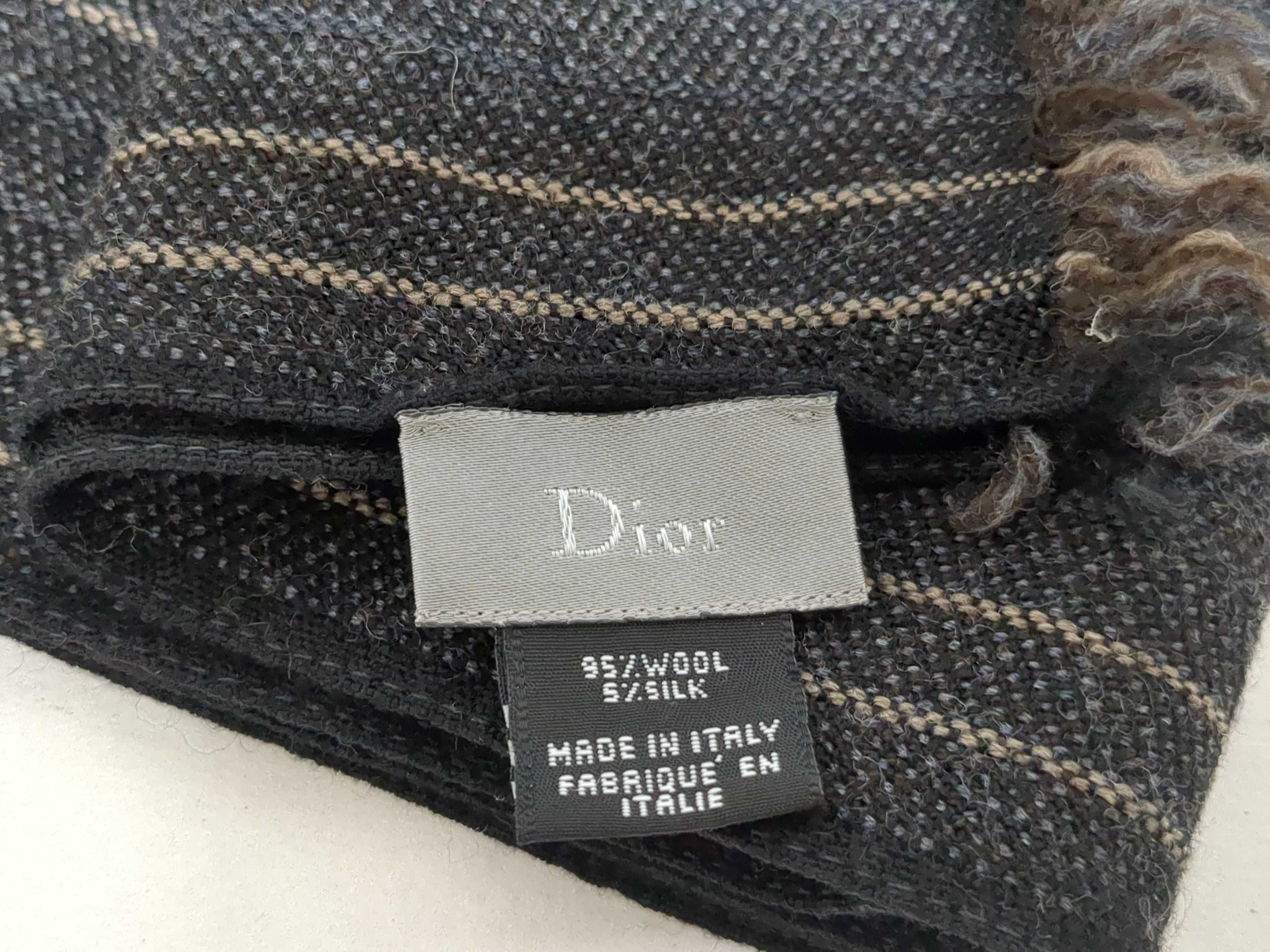 Two Designer Scarves, Fendi Silk Zodiac Foulard and Dior Wool-Blend Striped Scarf