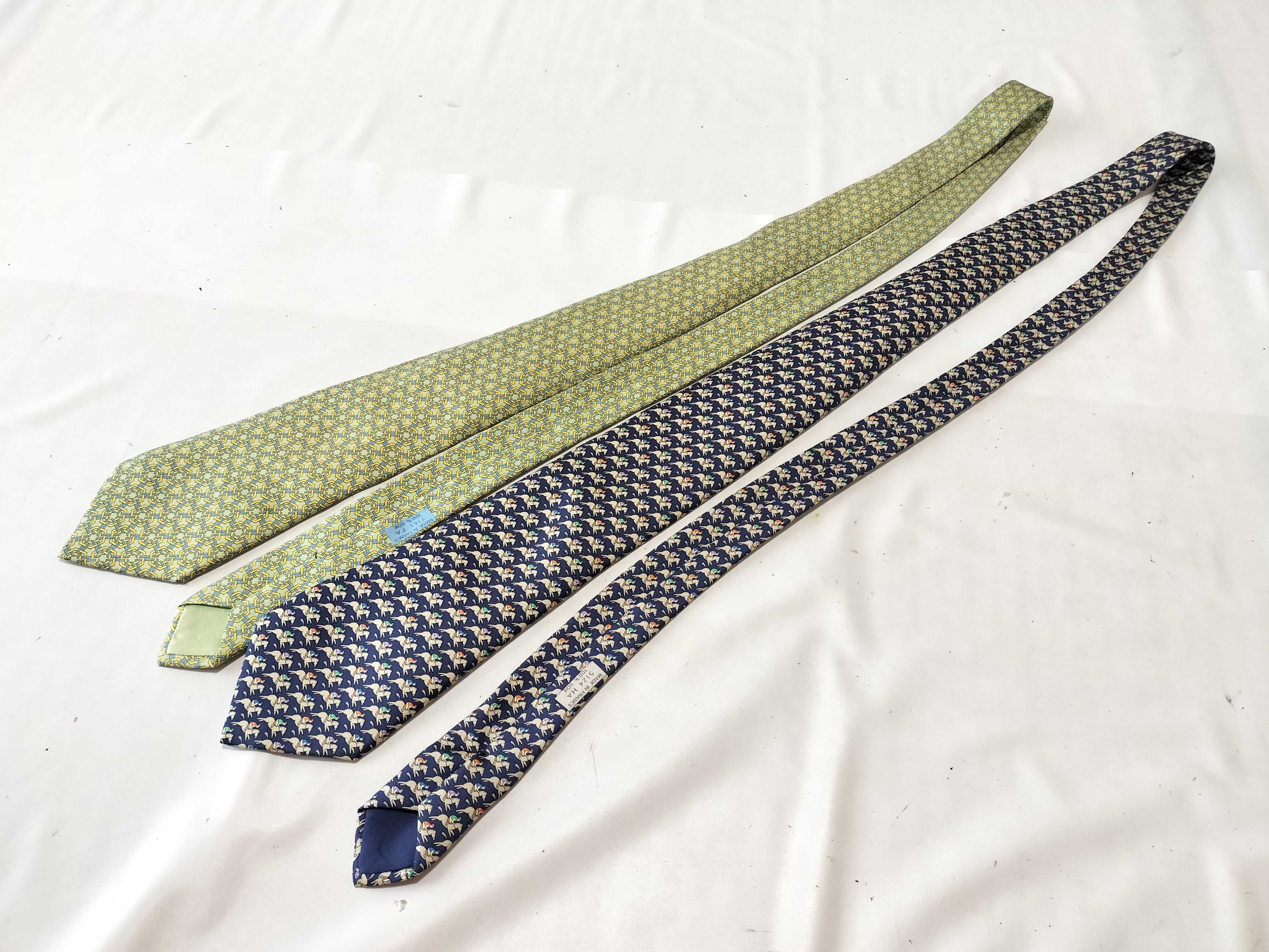 Two Hermès Silk Neckties