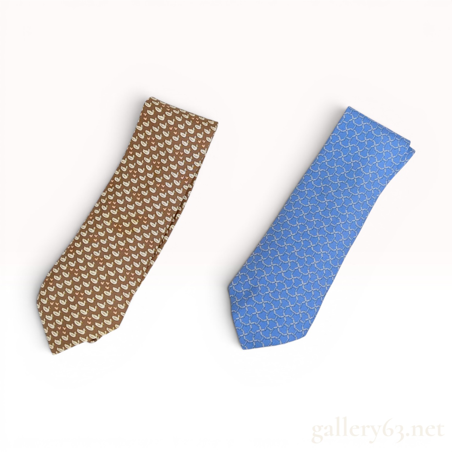 Two Hermes Paris Silk Neckties