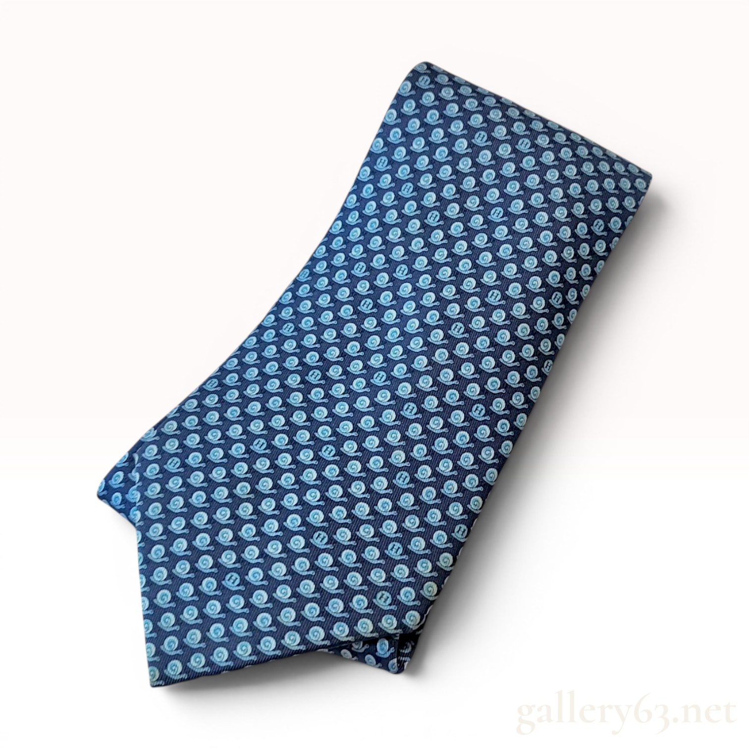 Hermès Paris Snail Motif Silk Necktie