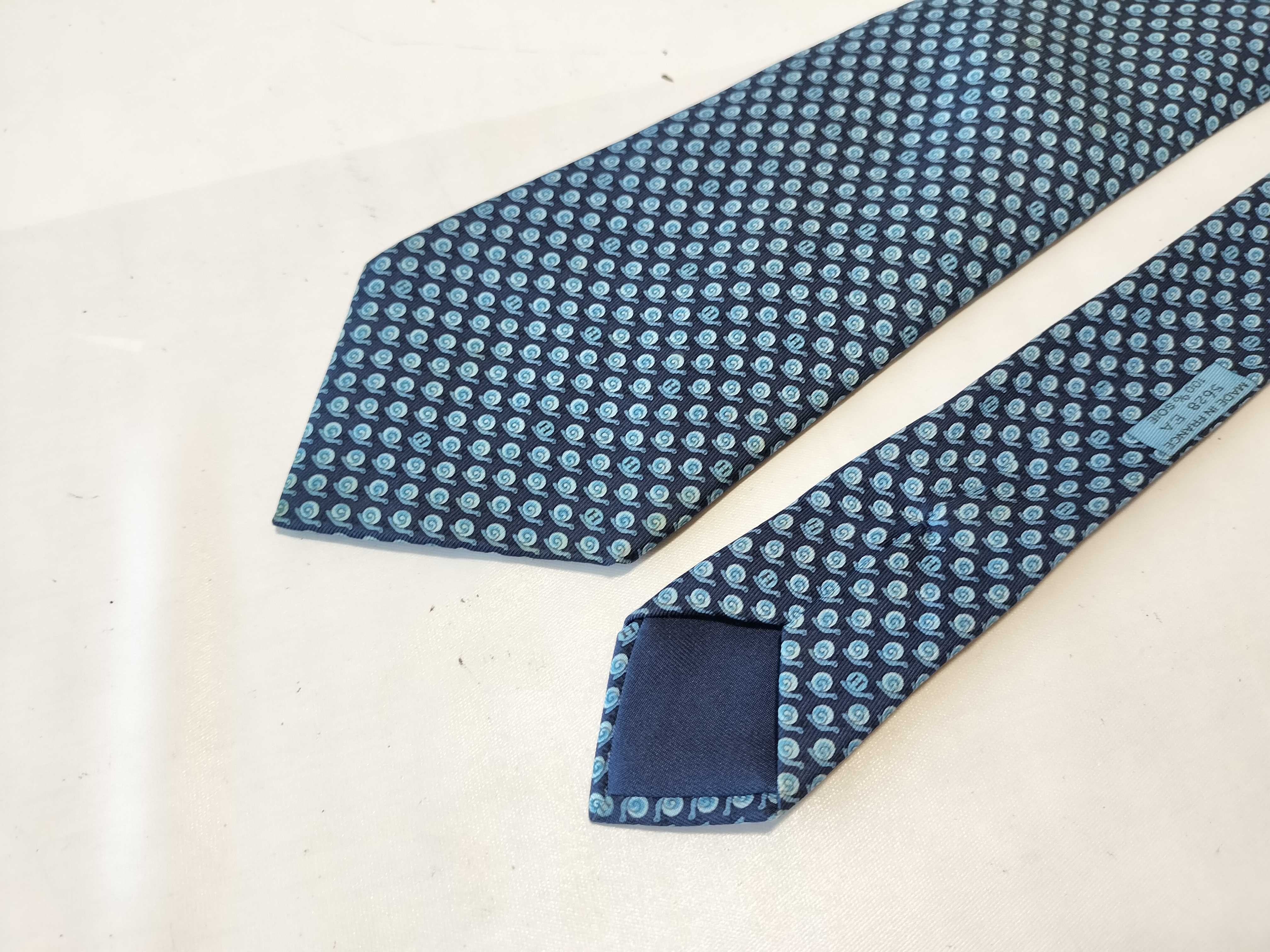 Hermès Paris Snail Motif Silk Necktie