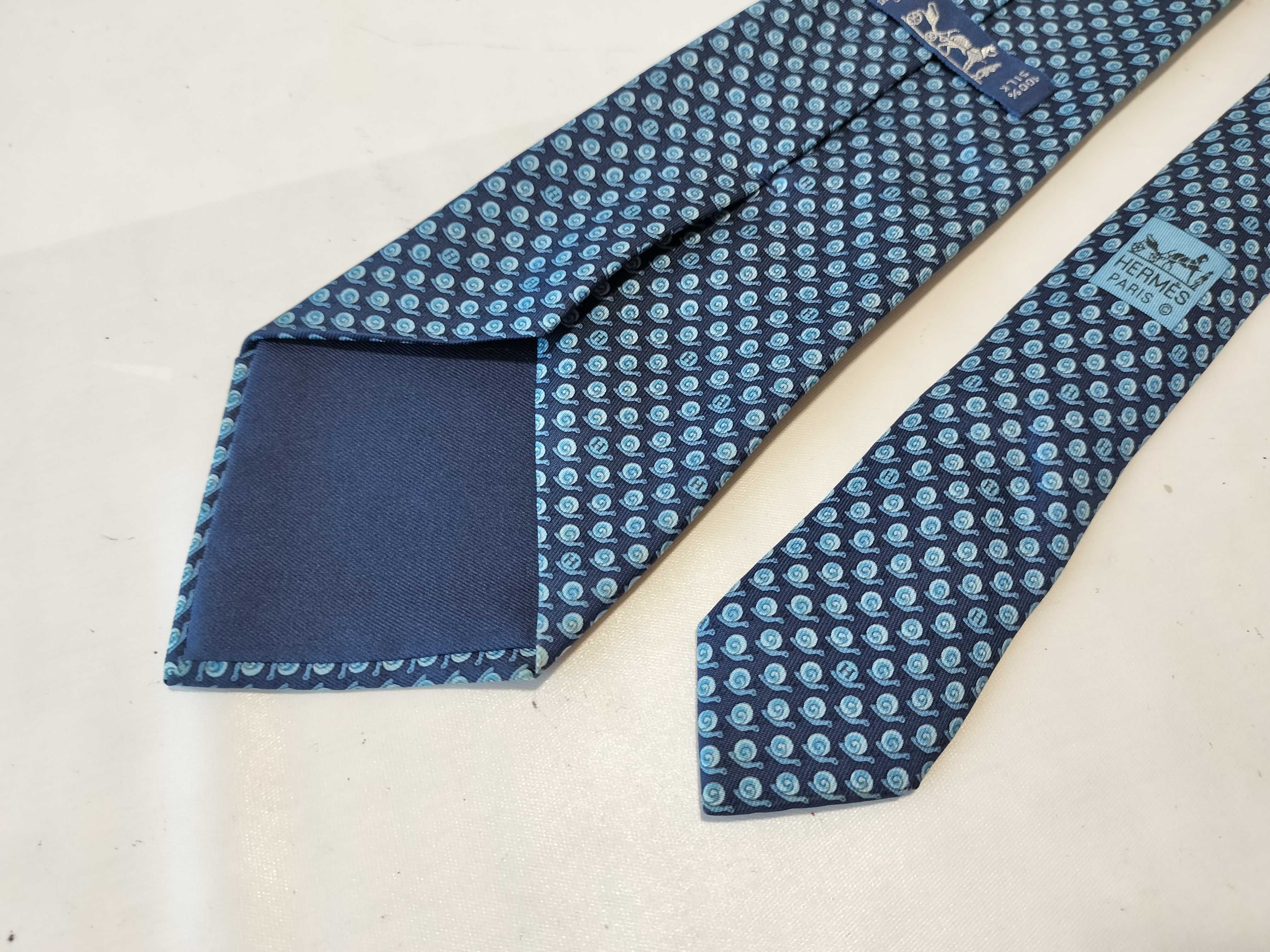 Hermès Paris Snail Motif Silk Necktie