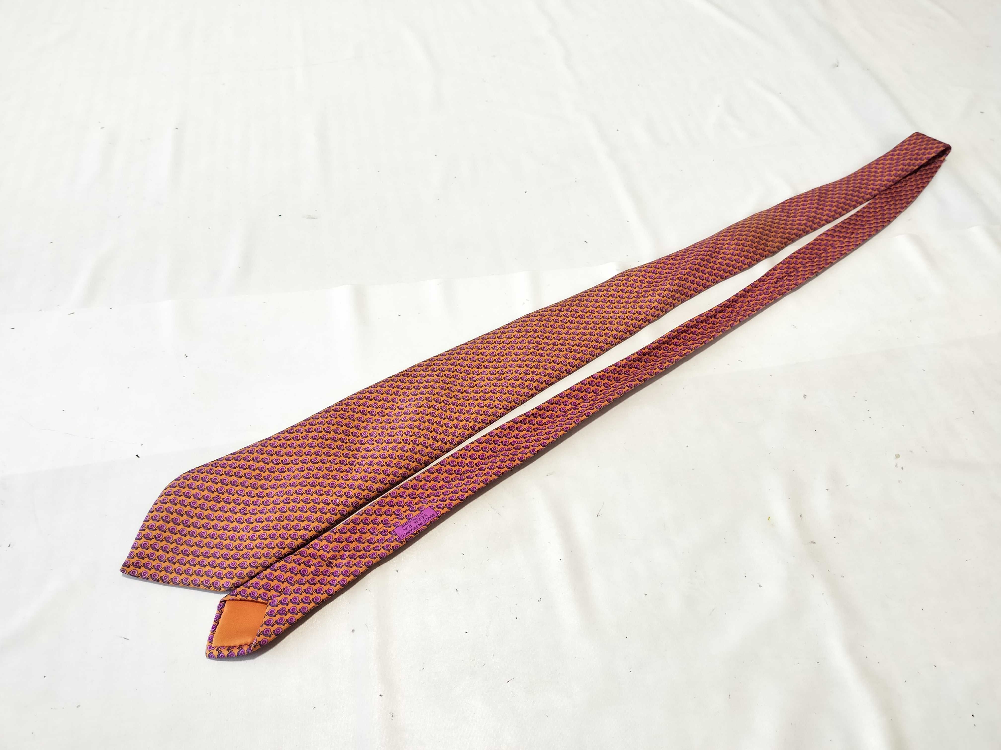 Hermès Silk Twill Necktie in Snail Pattern 5628 EA