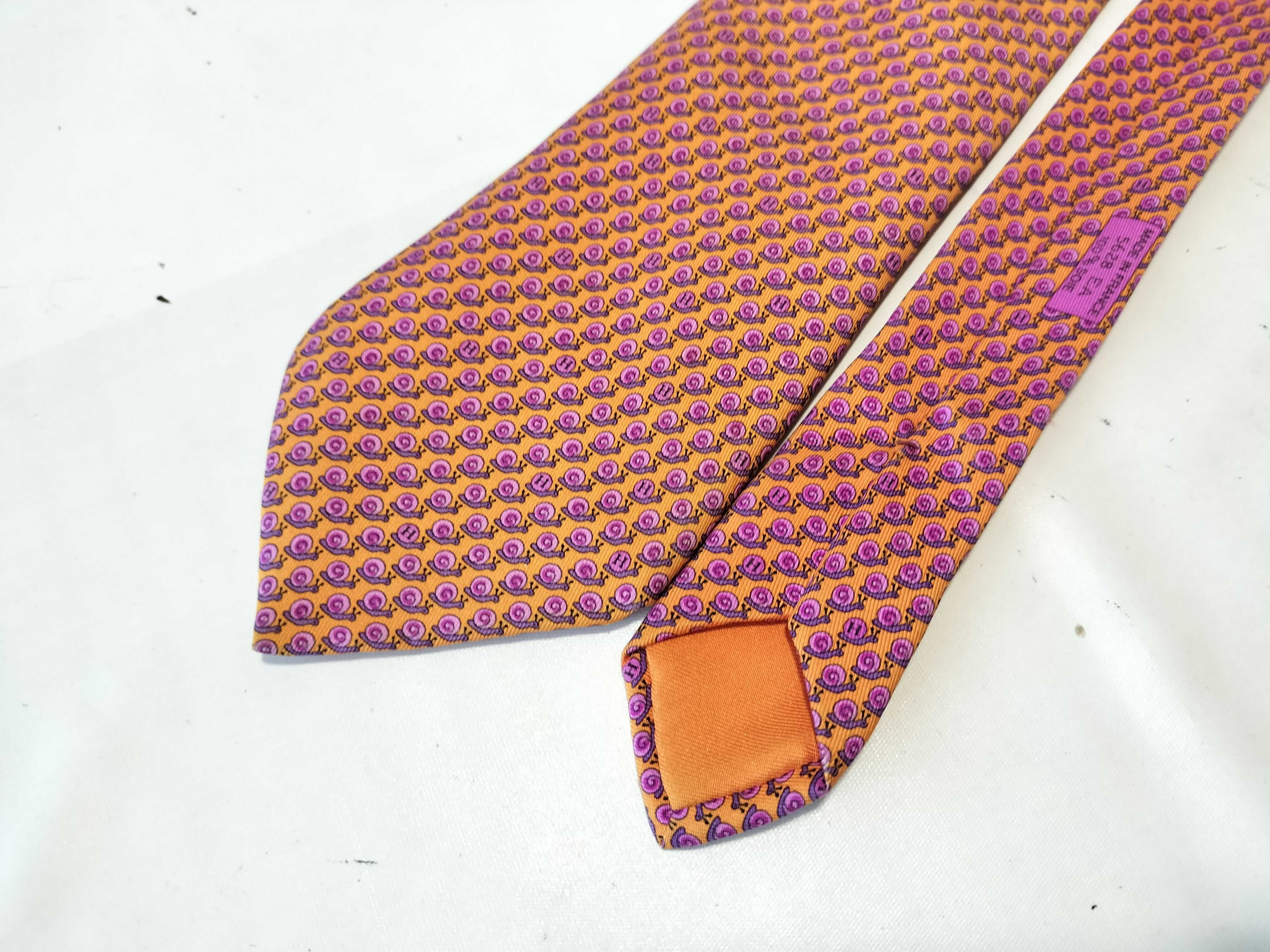 Hermès Silk Twill Necktie in Snail Pattern 5628 EA