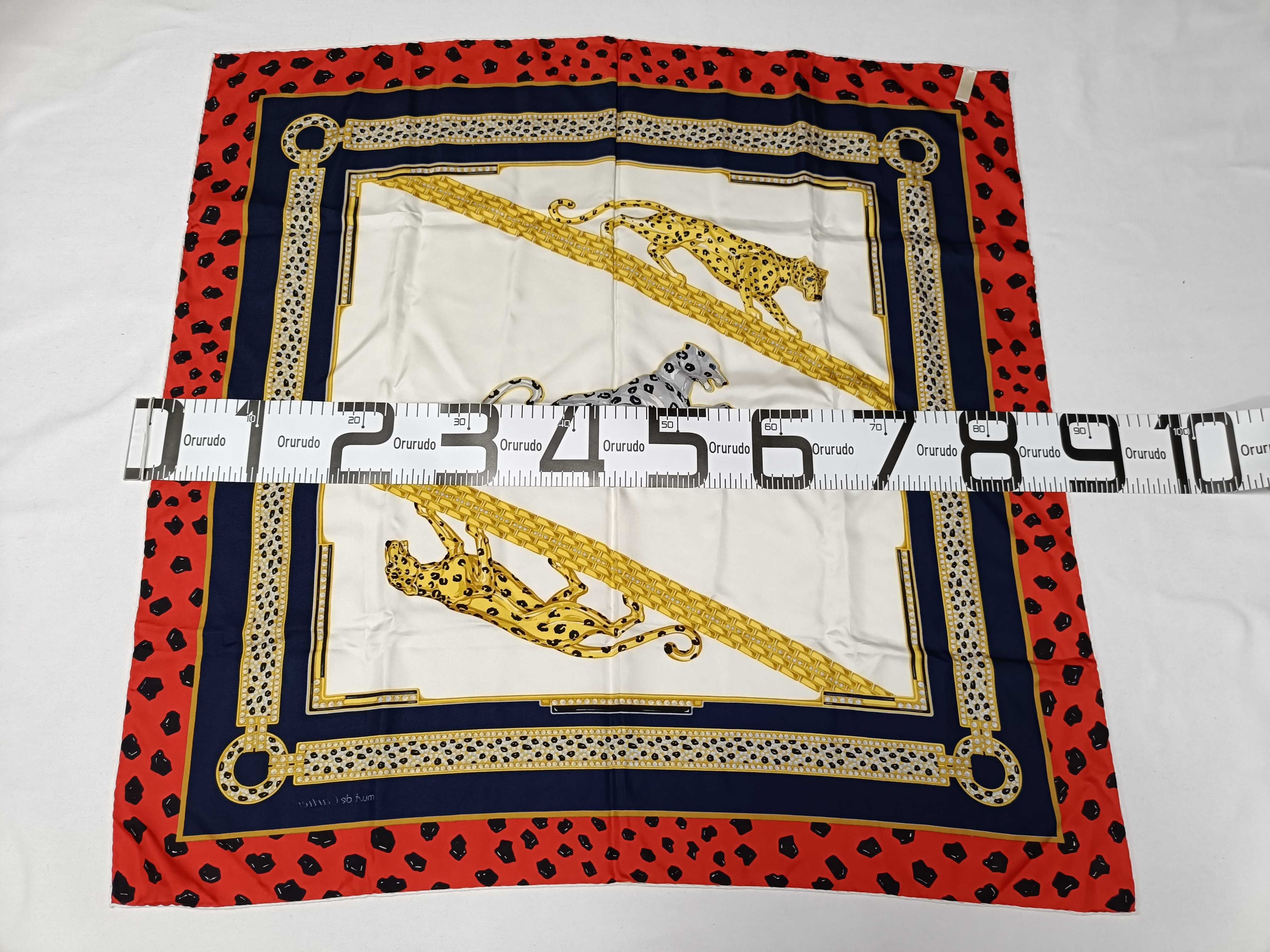 Must de Cartier Silk Panthere Motif Scarf