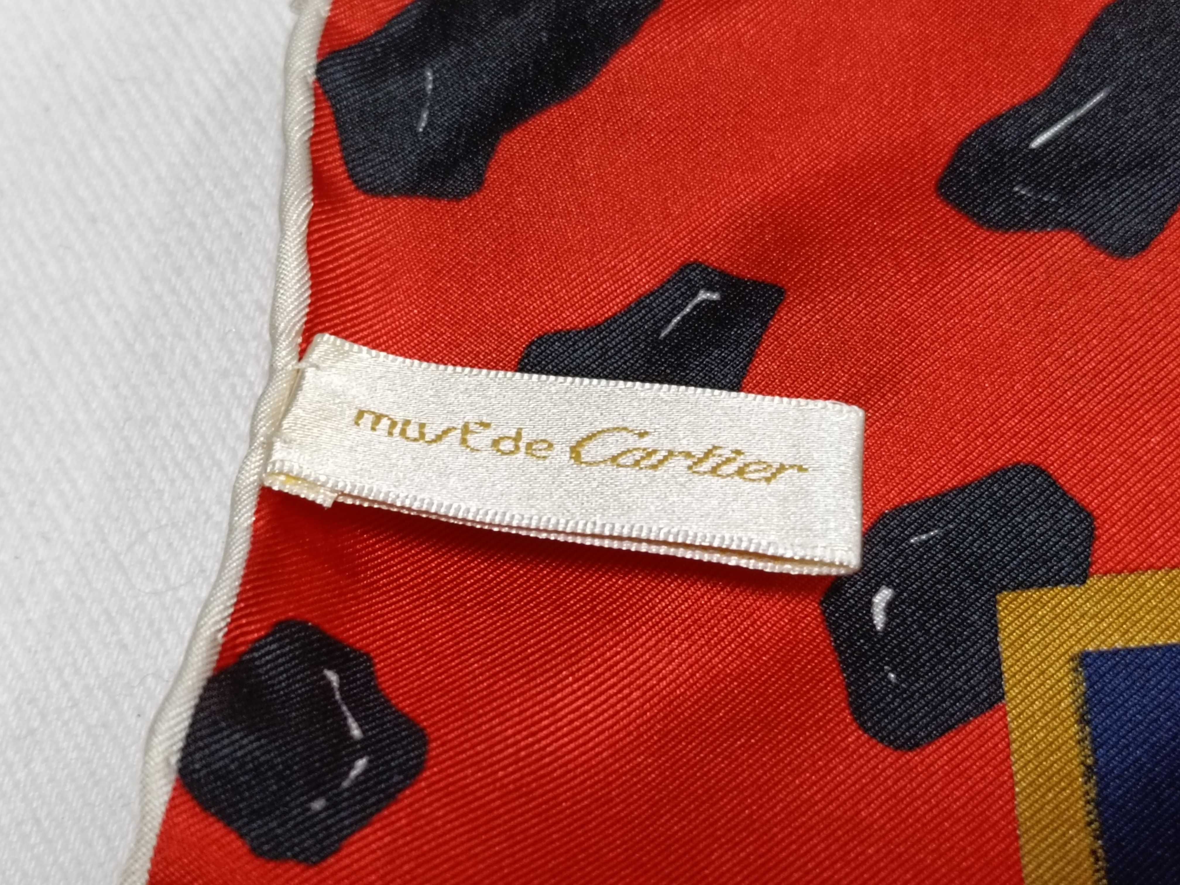 Must de Cartier Silk Panthere Motif Scarf
