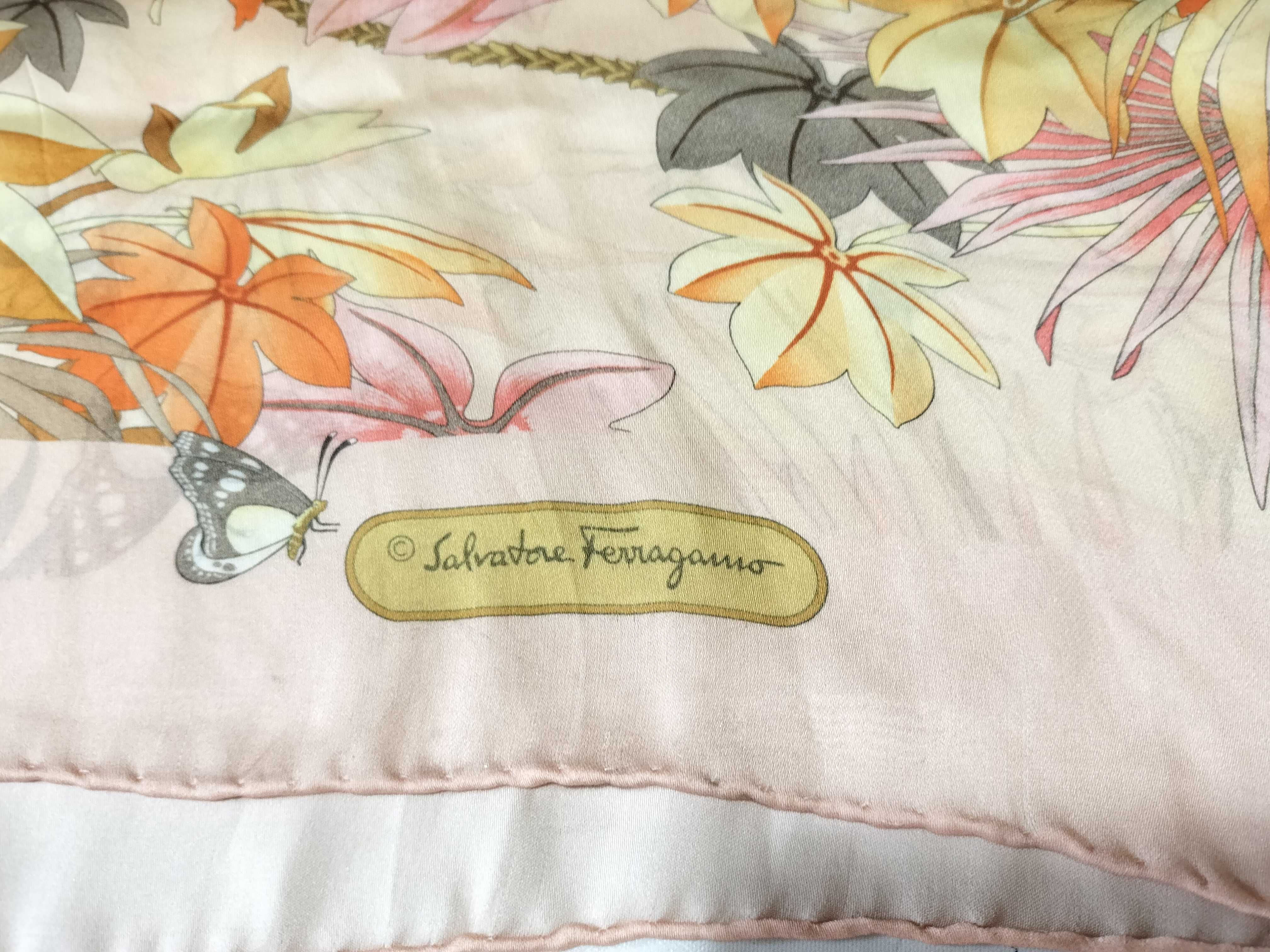 Salvatore Ferragamo Silk Tropical Safari Motif Scarf