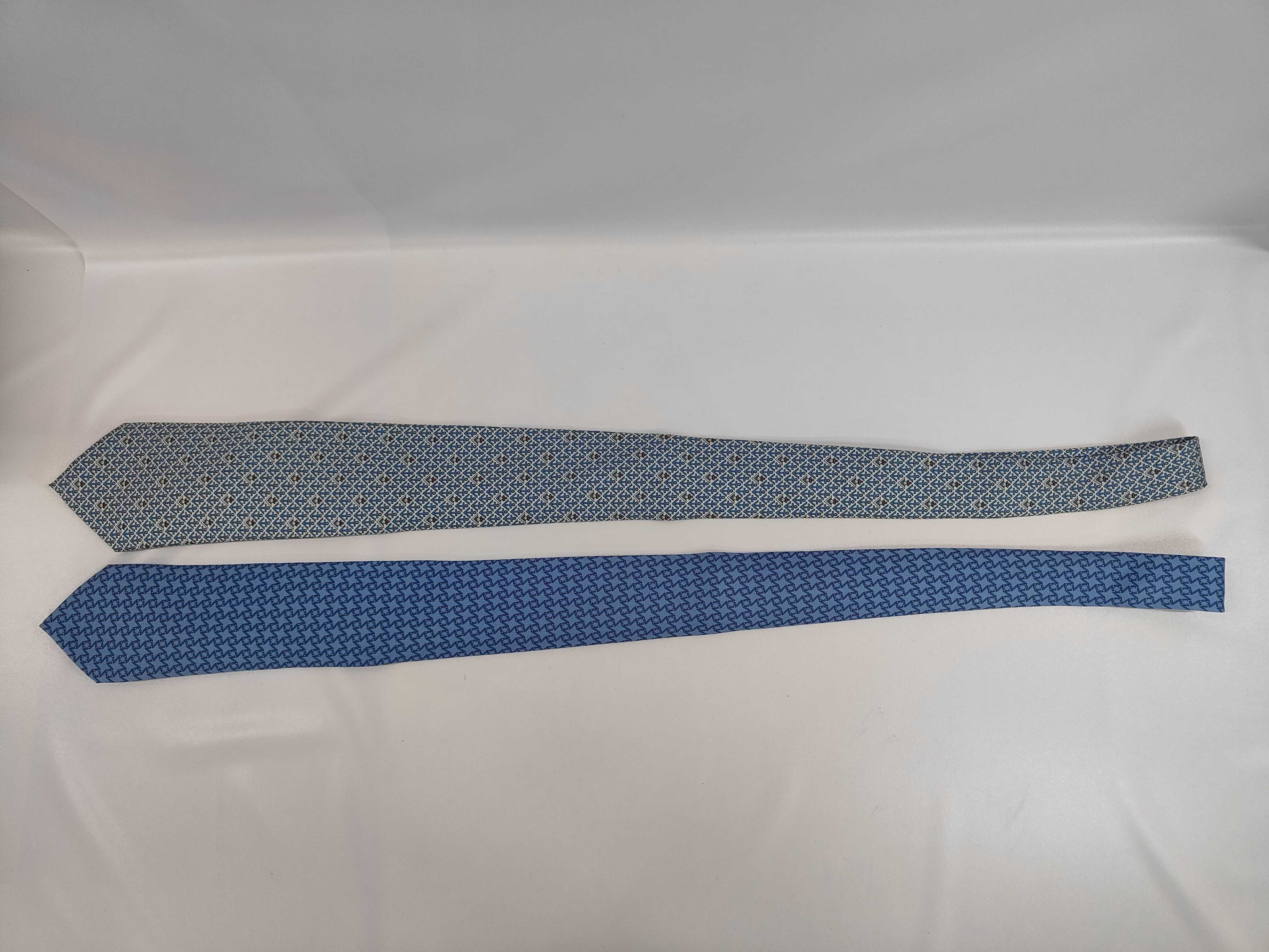 Two Hermès Paris Silk Printed Ties
