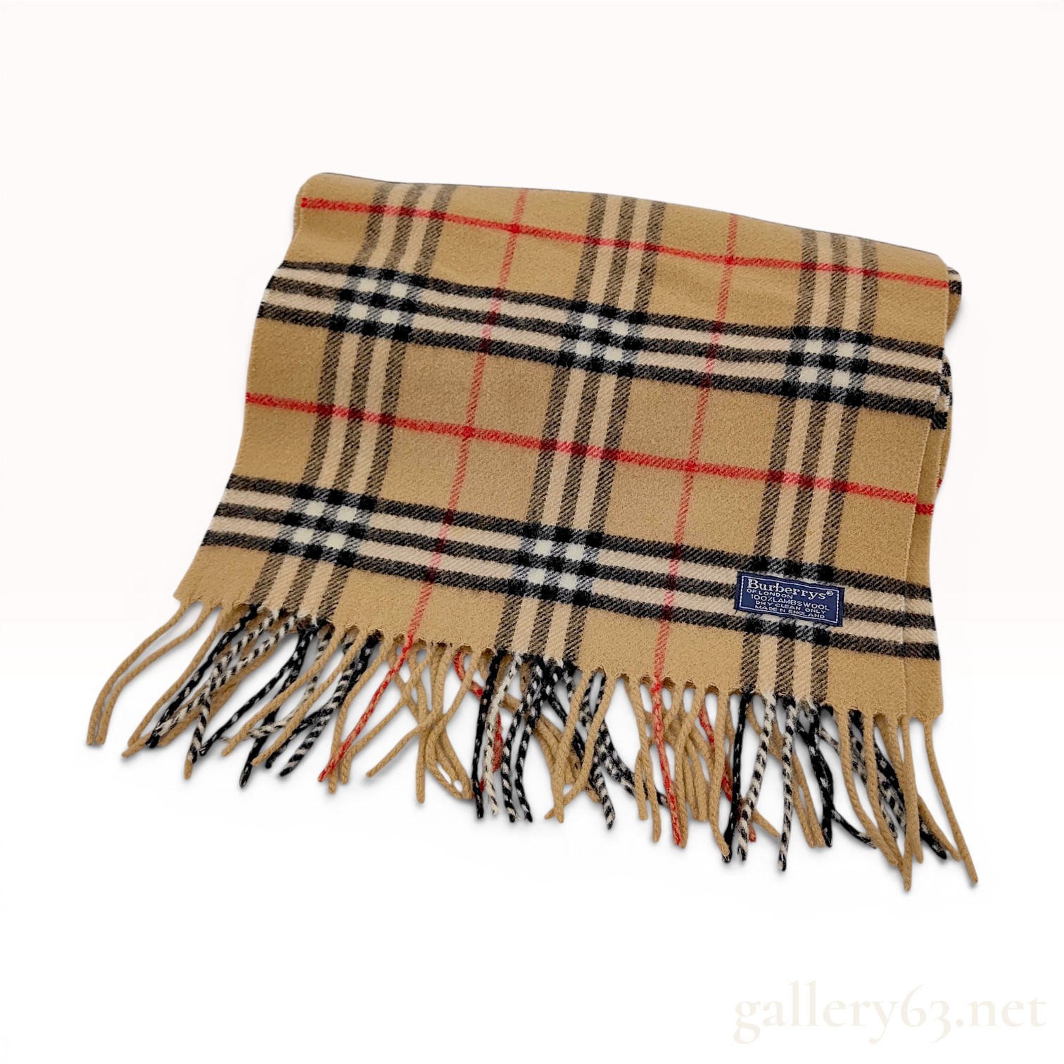 Vintage Burberrys Nova Check Lambswool Scarf