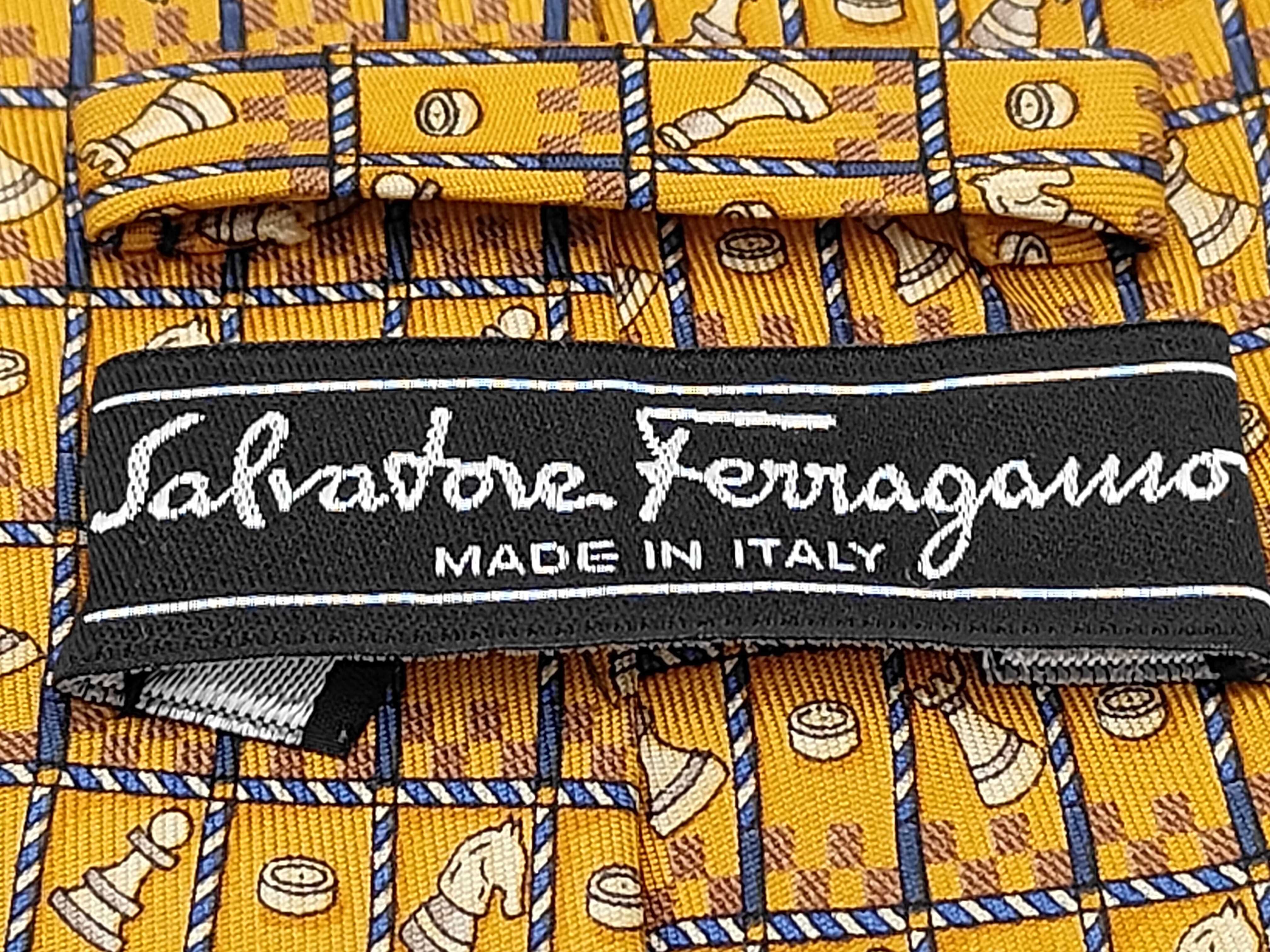 Salvatore Ferragamo Silk Chess Novelty Pattern Necktie