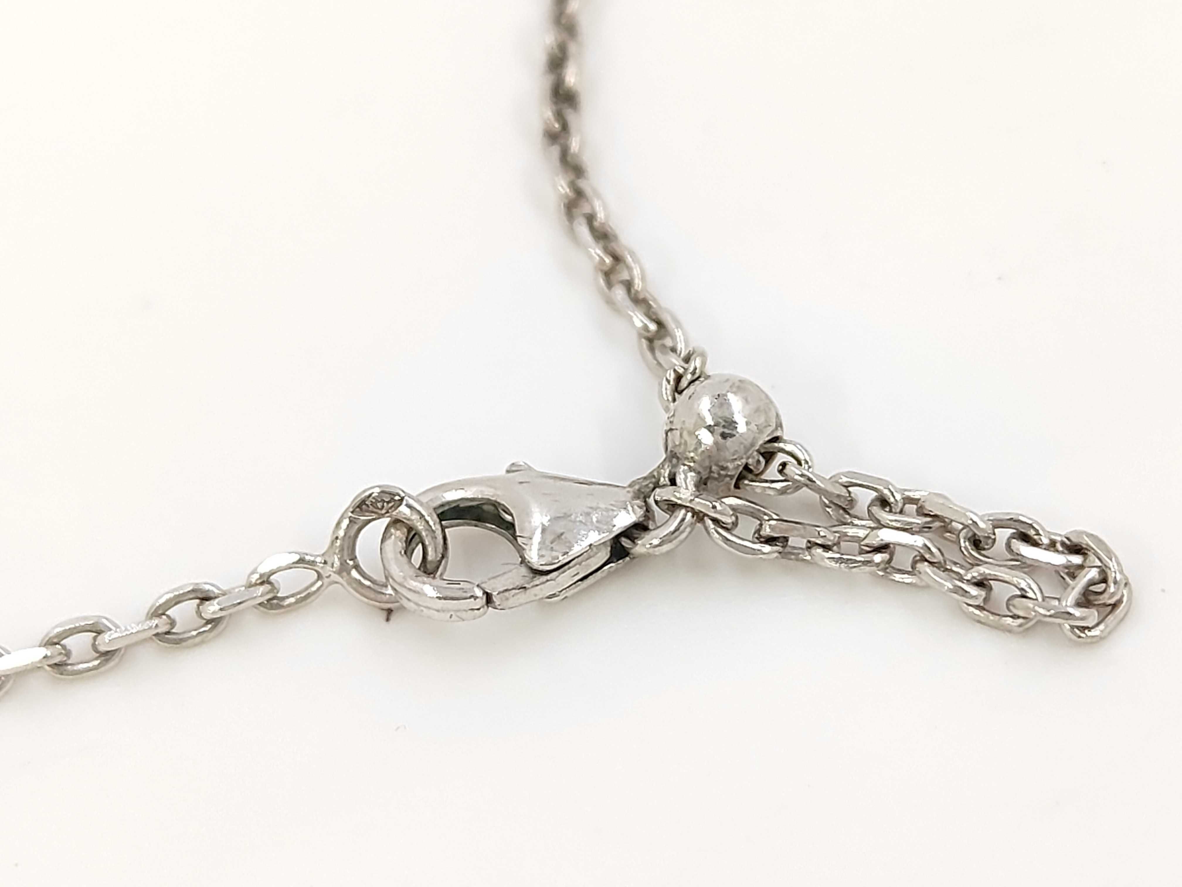 Baccarat Sterling Silver and Red Crystal Double Heart Pendant Necklace