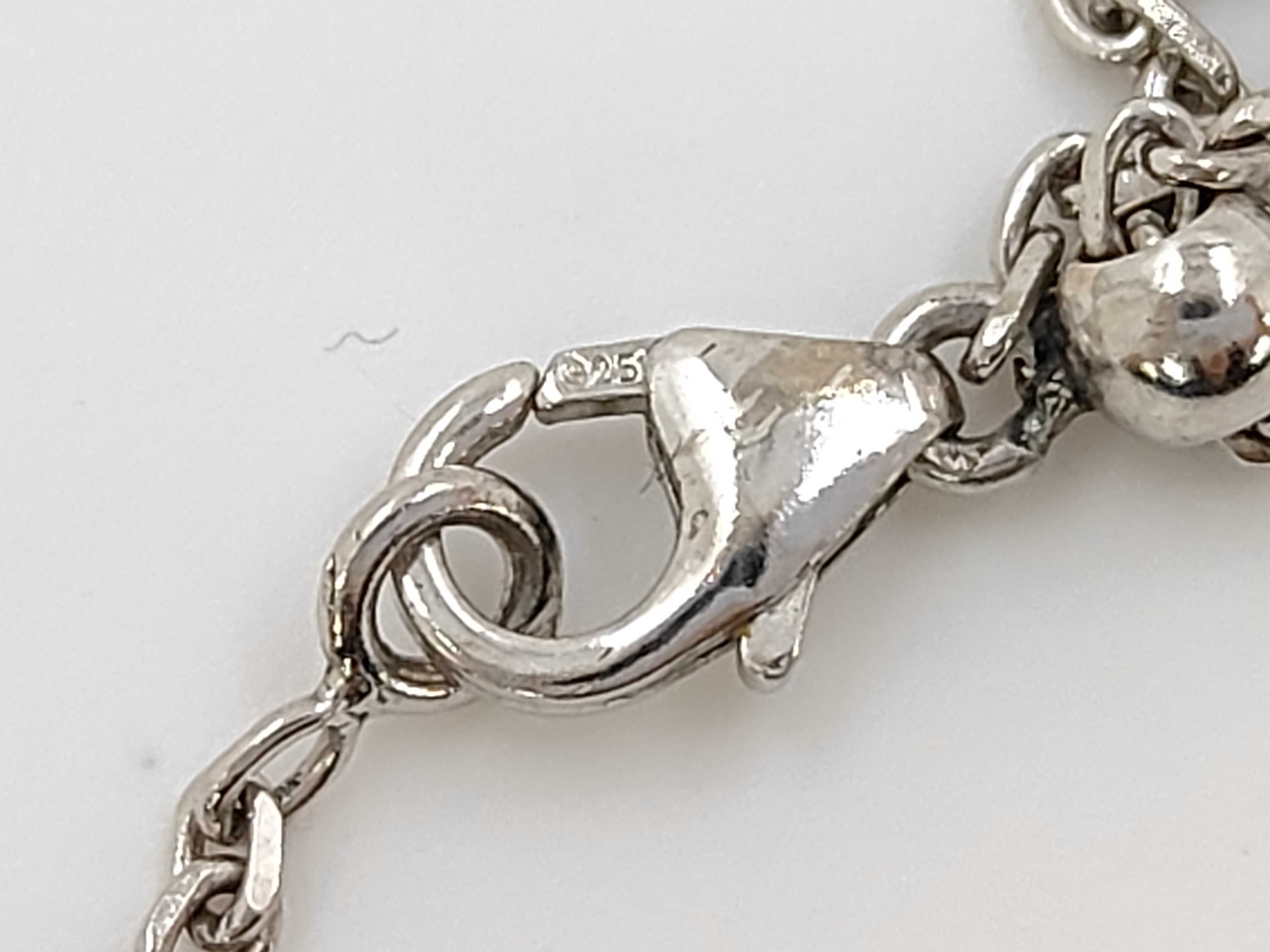 Baccarat Sterling Silver and Red Crystal Double Heart Pendant Necklace
