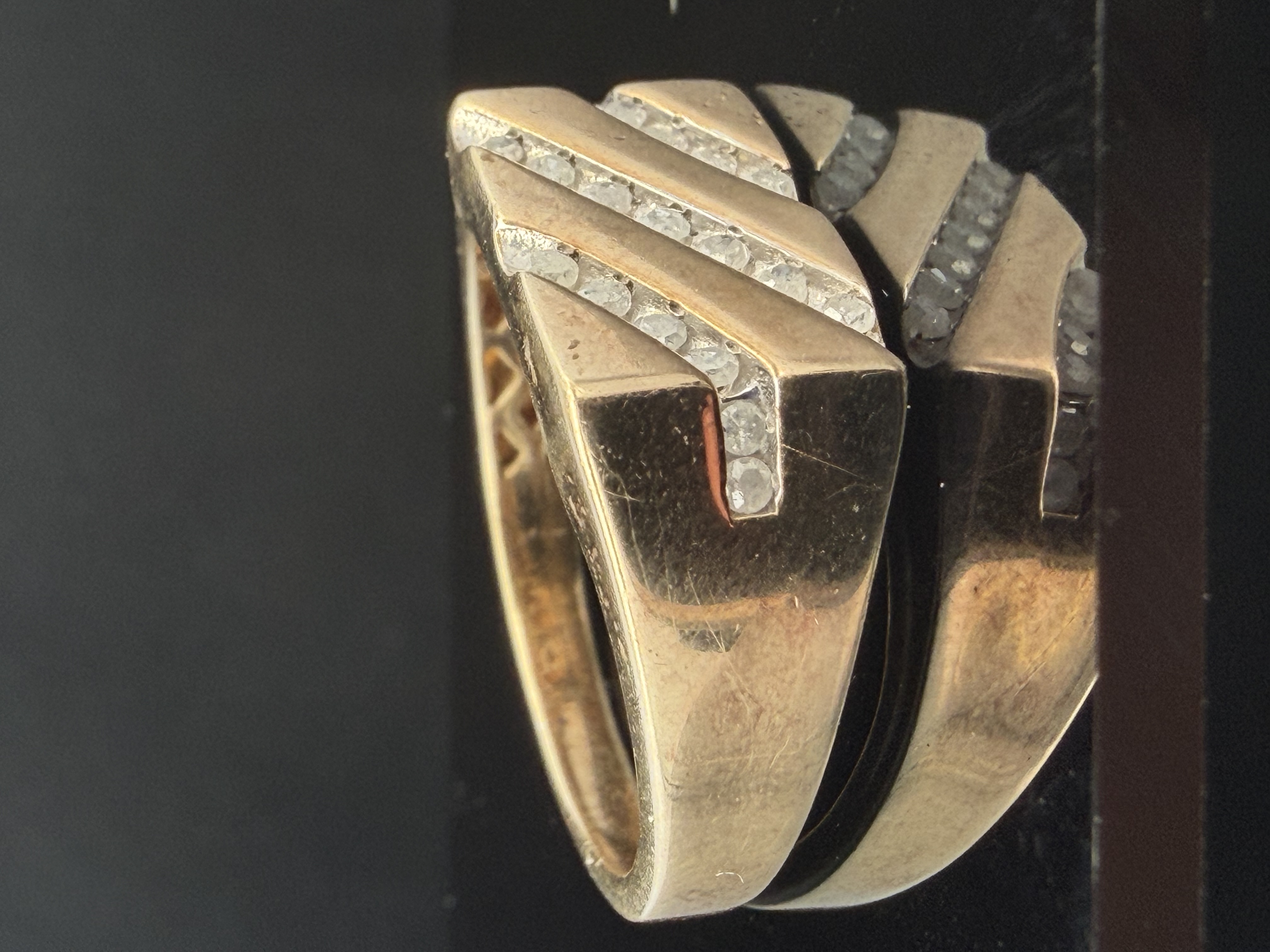 Vermeil Silver Diamond Ring