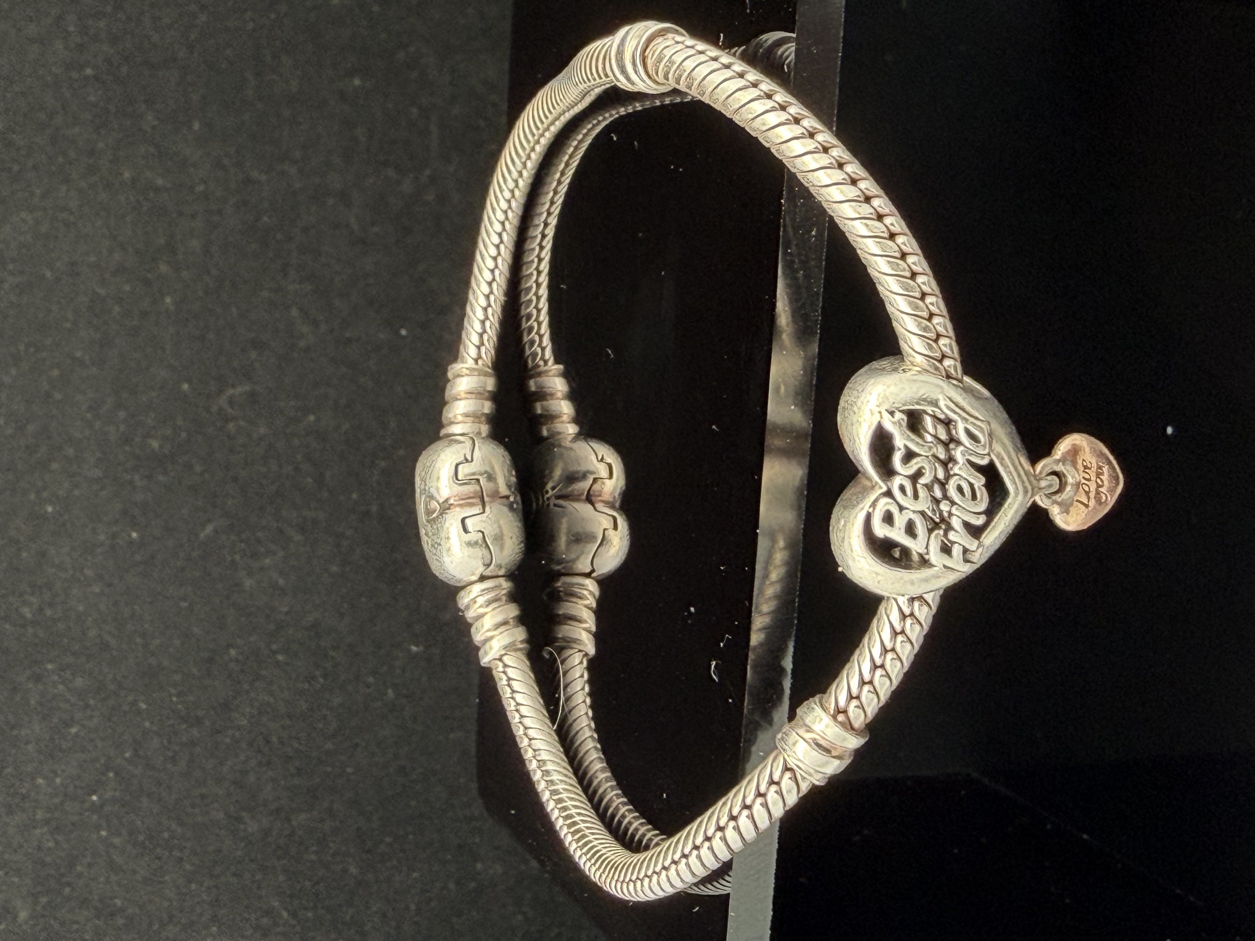 Pandora Sterling Silver Best Friends Charm Bravelet