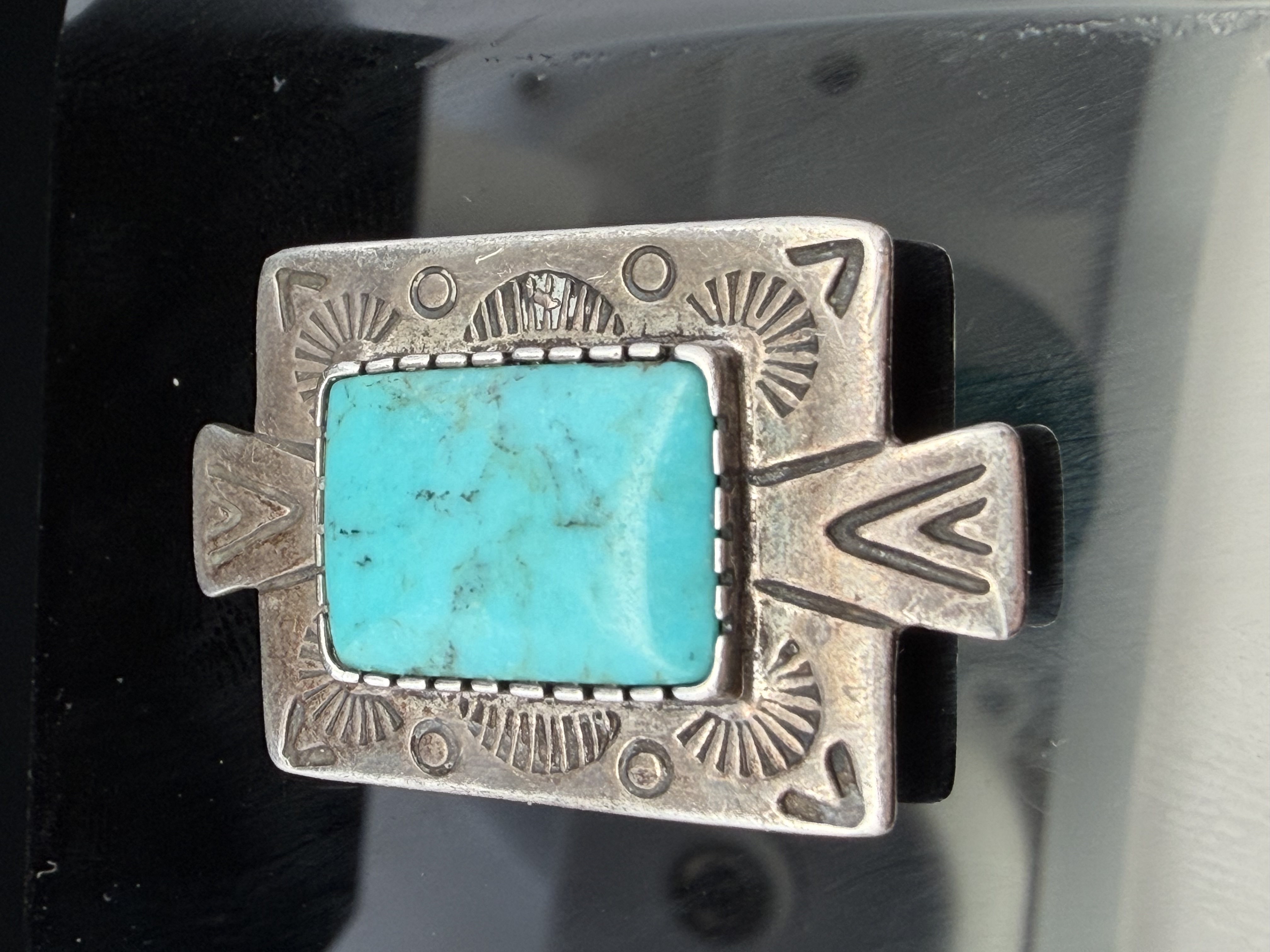 Native American Sterling Silver Turquoise Pendant