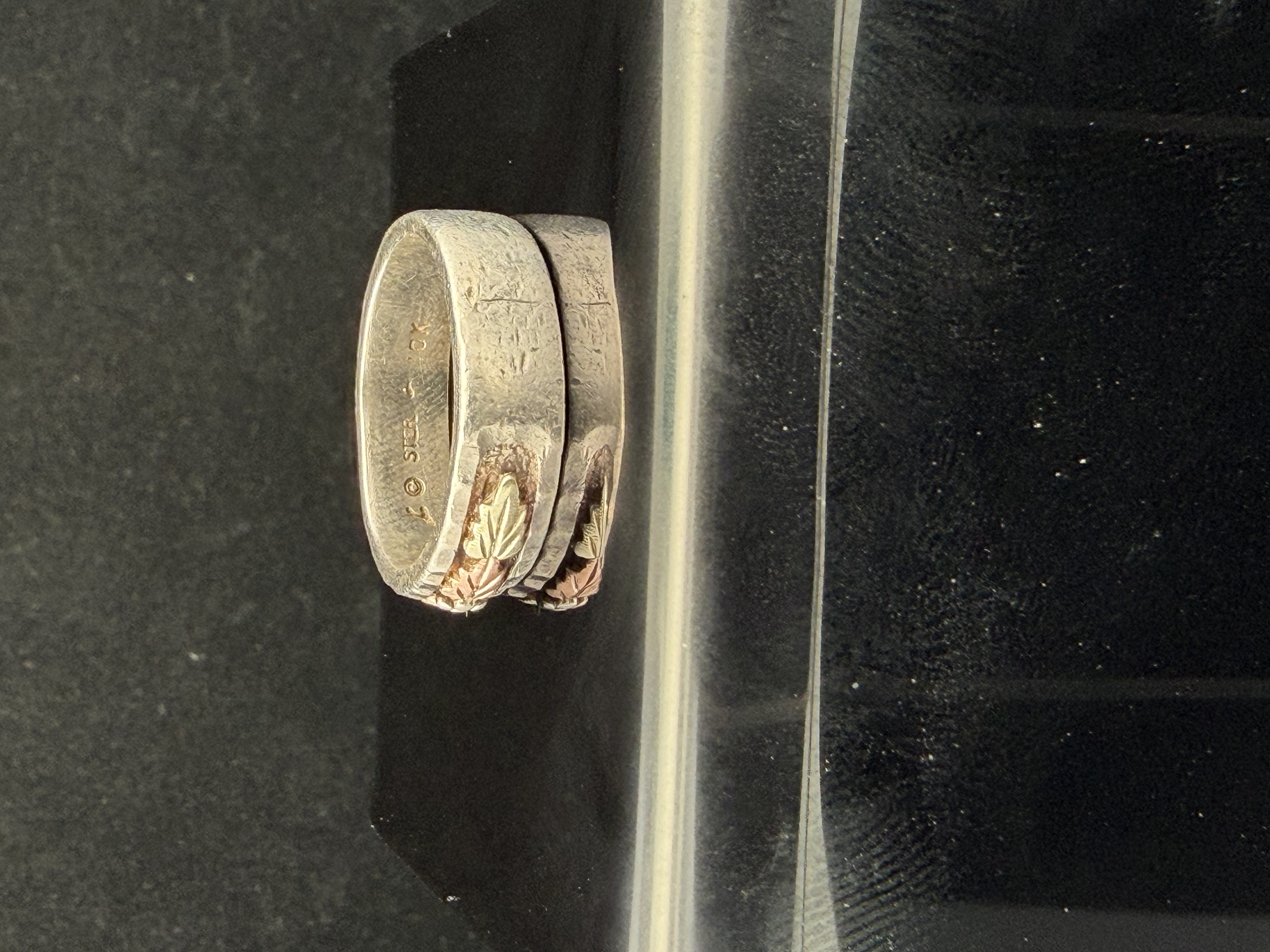 Sterling Silver 12K Black Hills Gold Tri-tone Ring