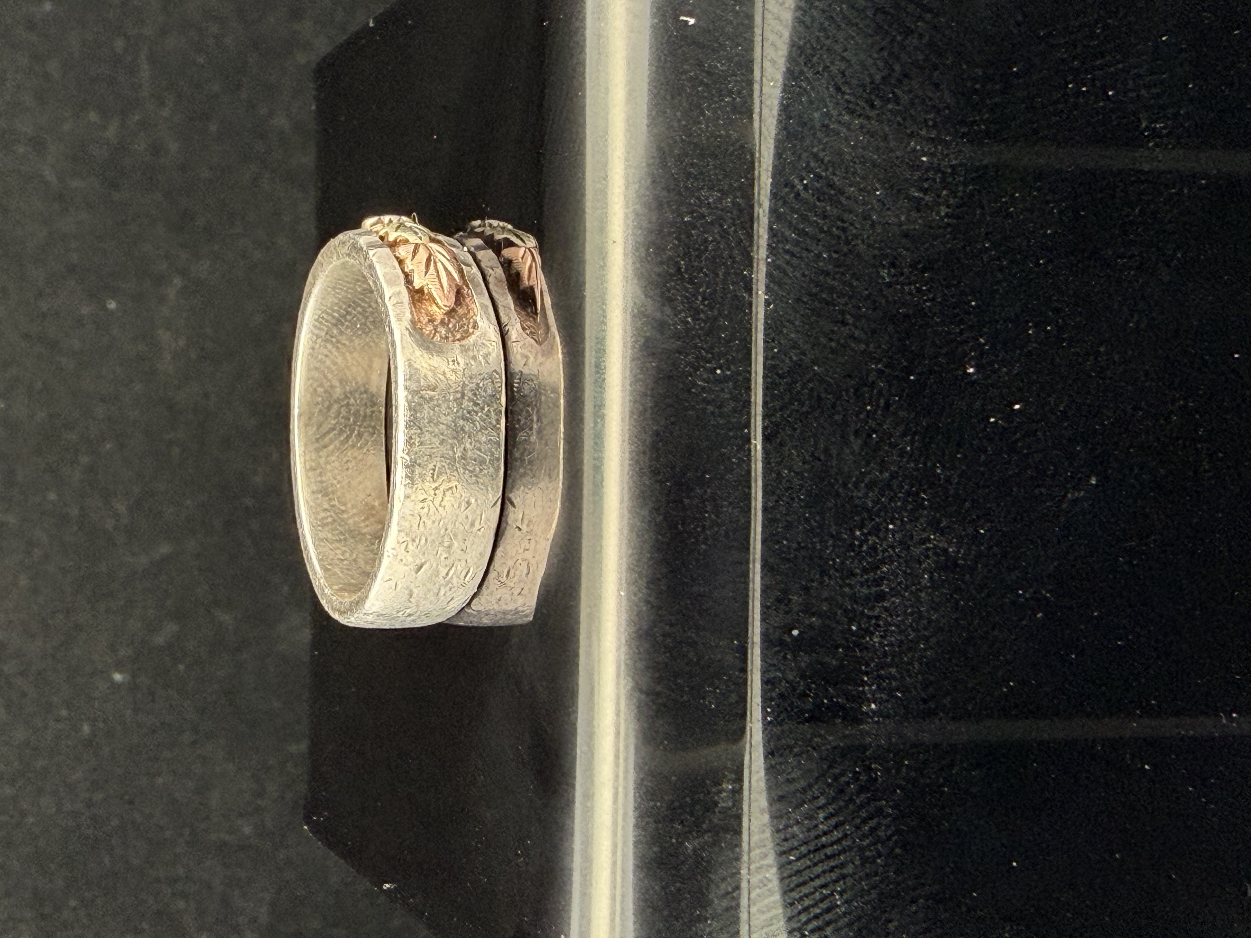 Sterling Silver 12K Black Hills Gold Tri-tone Ring