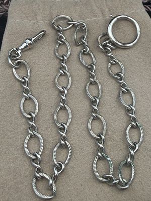 Sterling Silver Pocket Watch Chain. Marked Sterling 14 inches long 13.8 grams.