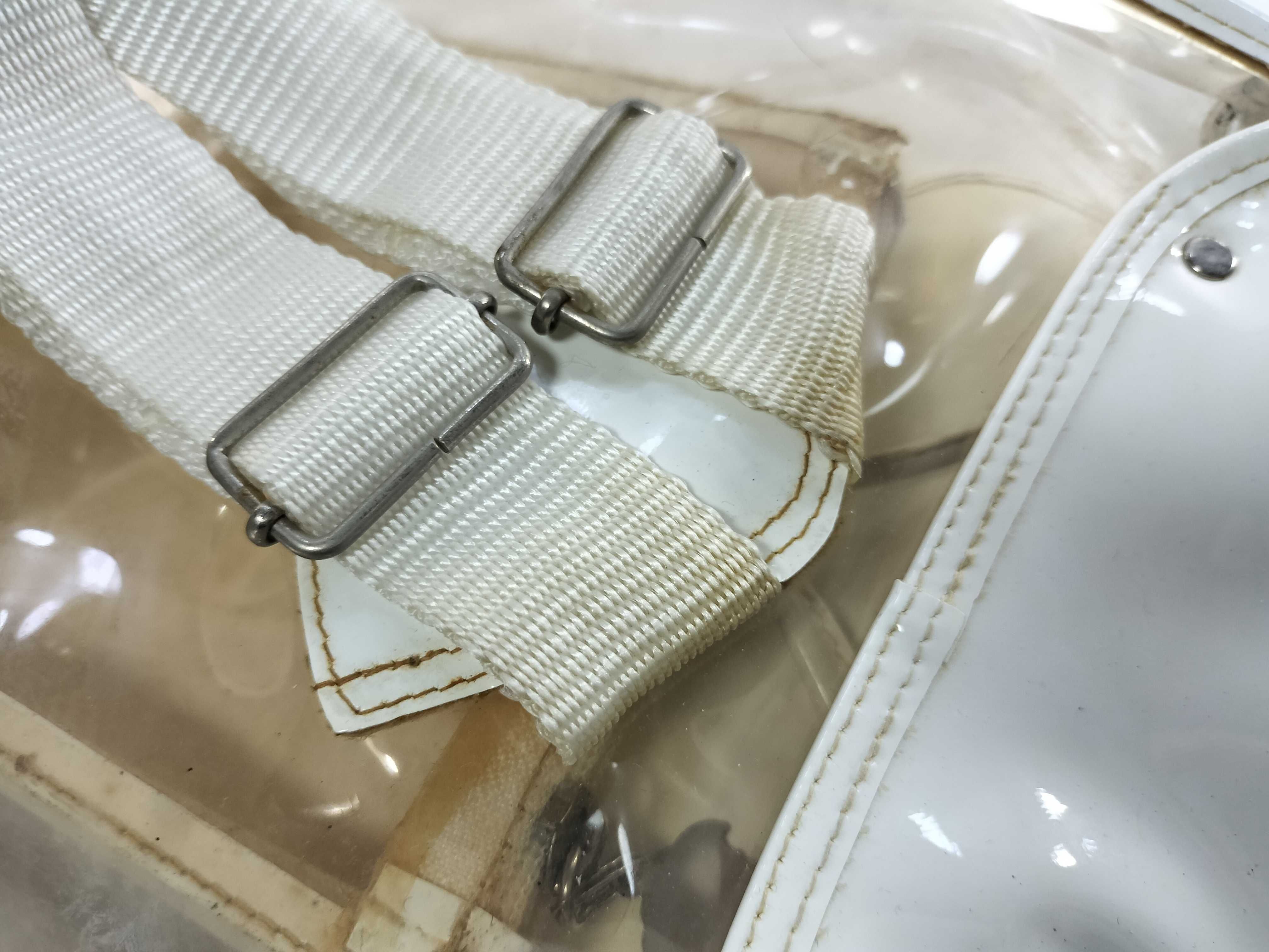 Young Versace Clear PVC and White Patent Medusa Backpack