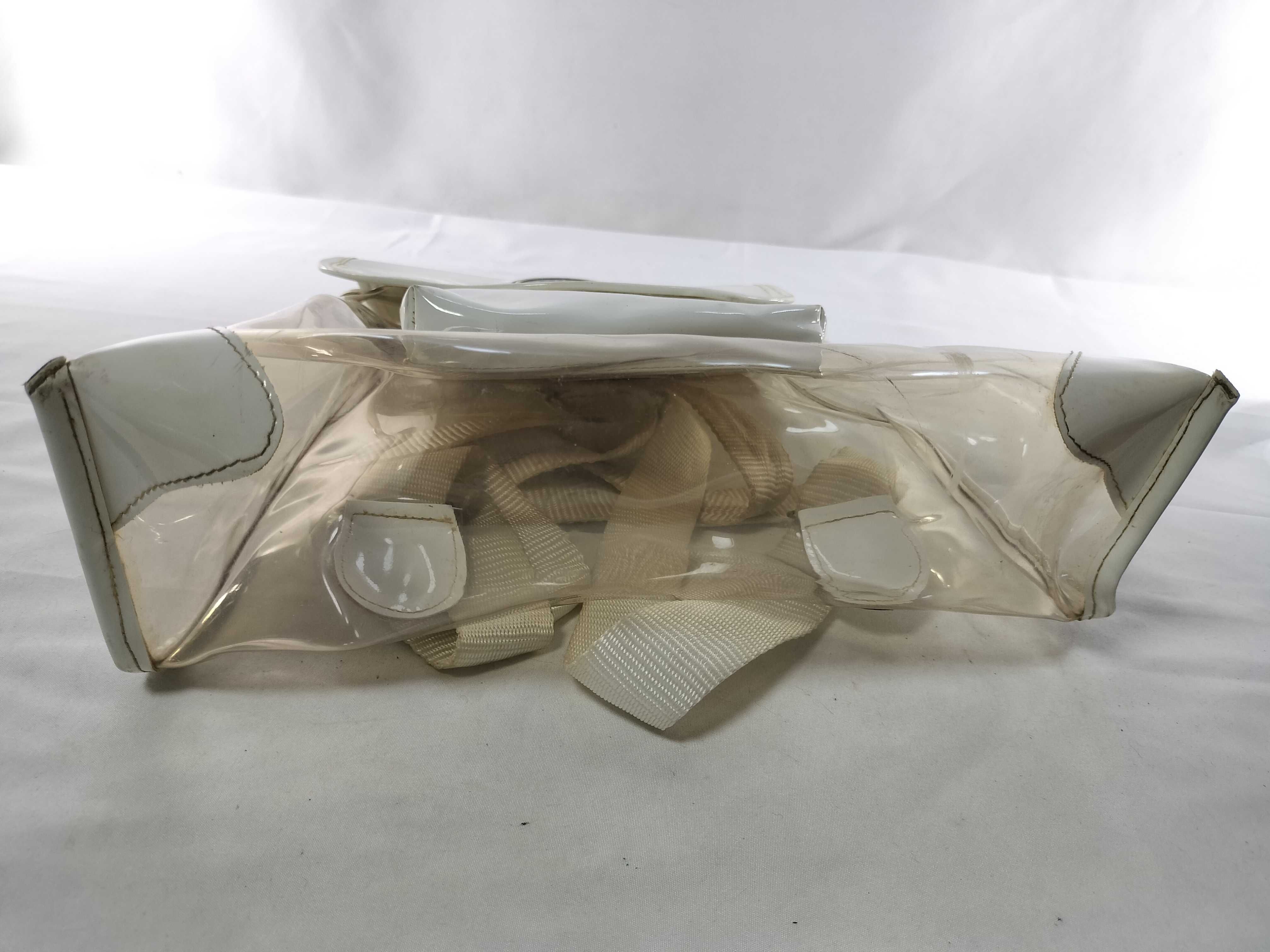 Young Versace Clear PVC and White Patent Medusa Backpack