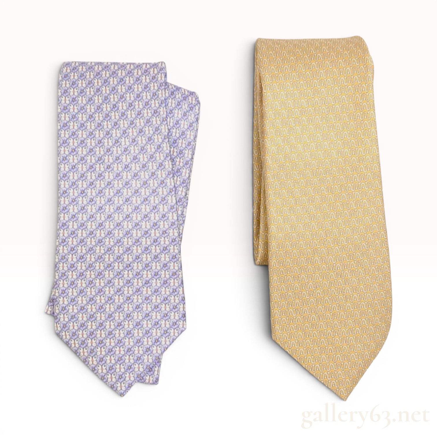 A Pair of Designer Silk Neckties Including One by Bvlgari