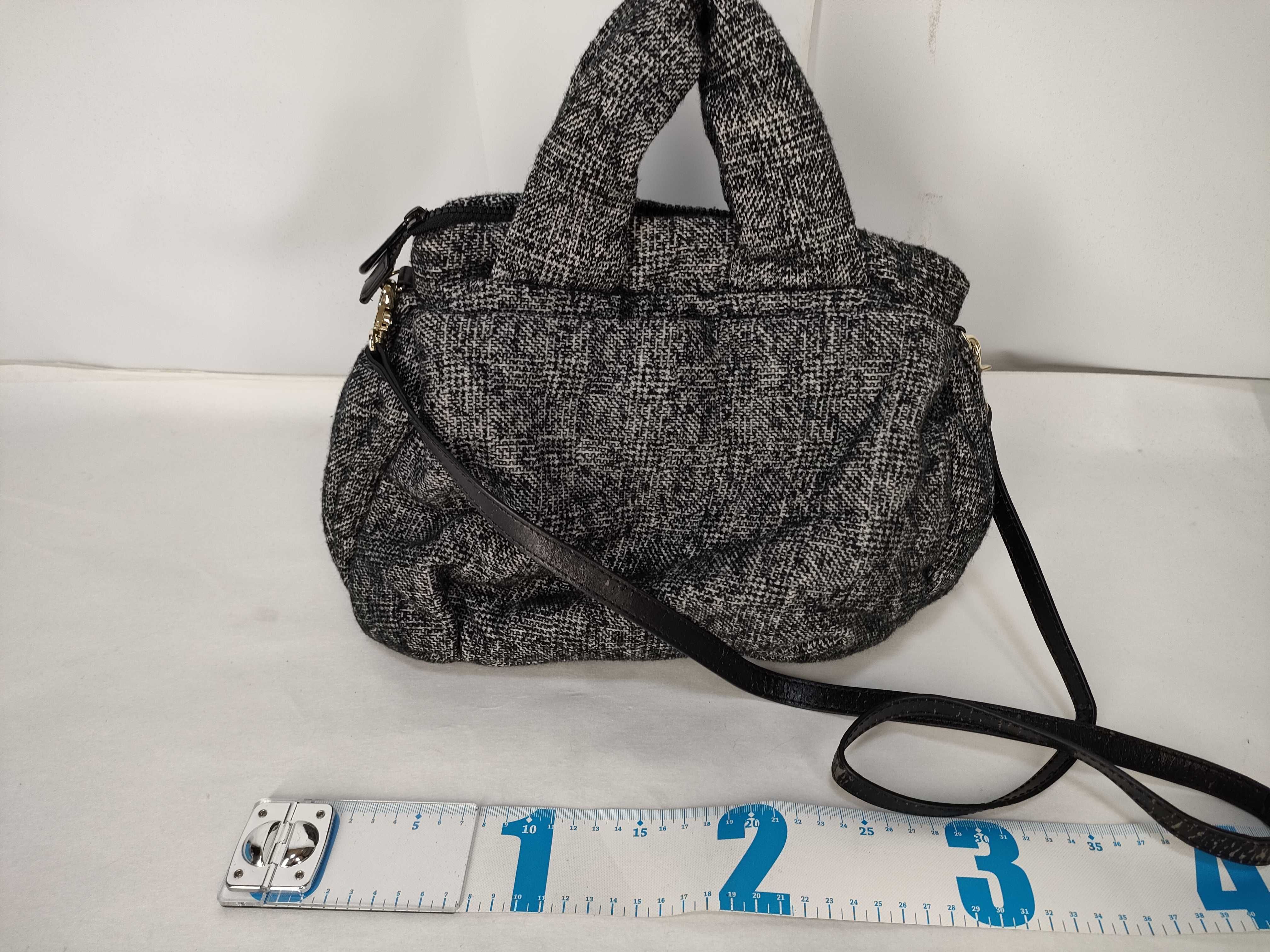 See By Chloe Joy Rider Shoulder Bag in Black and White Melange Fabric