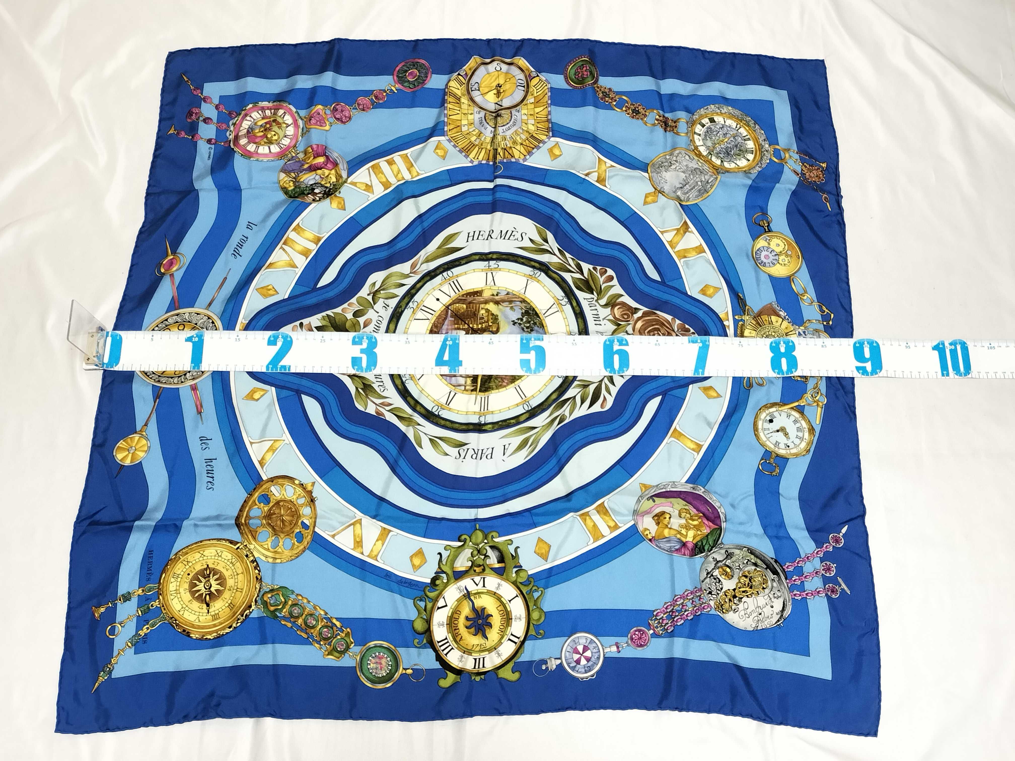 Hermes La Ronde des Heures Silk Scarf by Loic Dubigeon