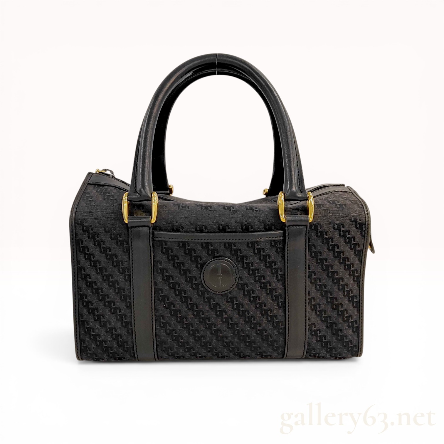 Gherardini Monogram Jacquard Canvas Boston Bag
