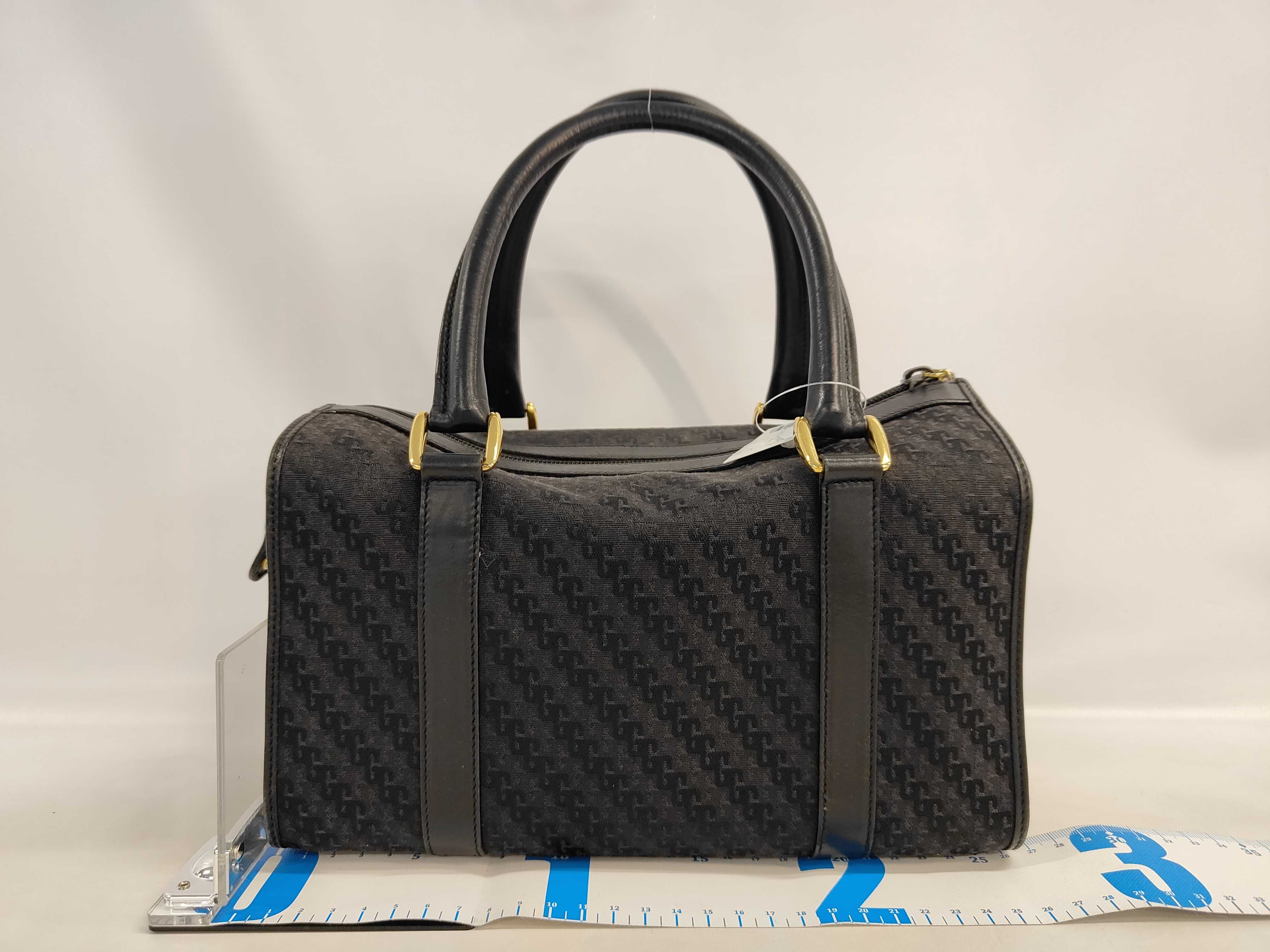 Gherardini Monogram Jacquard Canvas Boston Bag