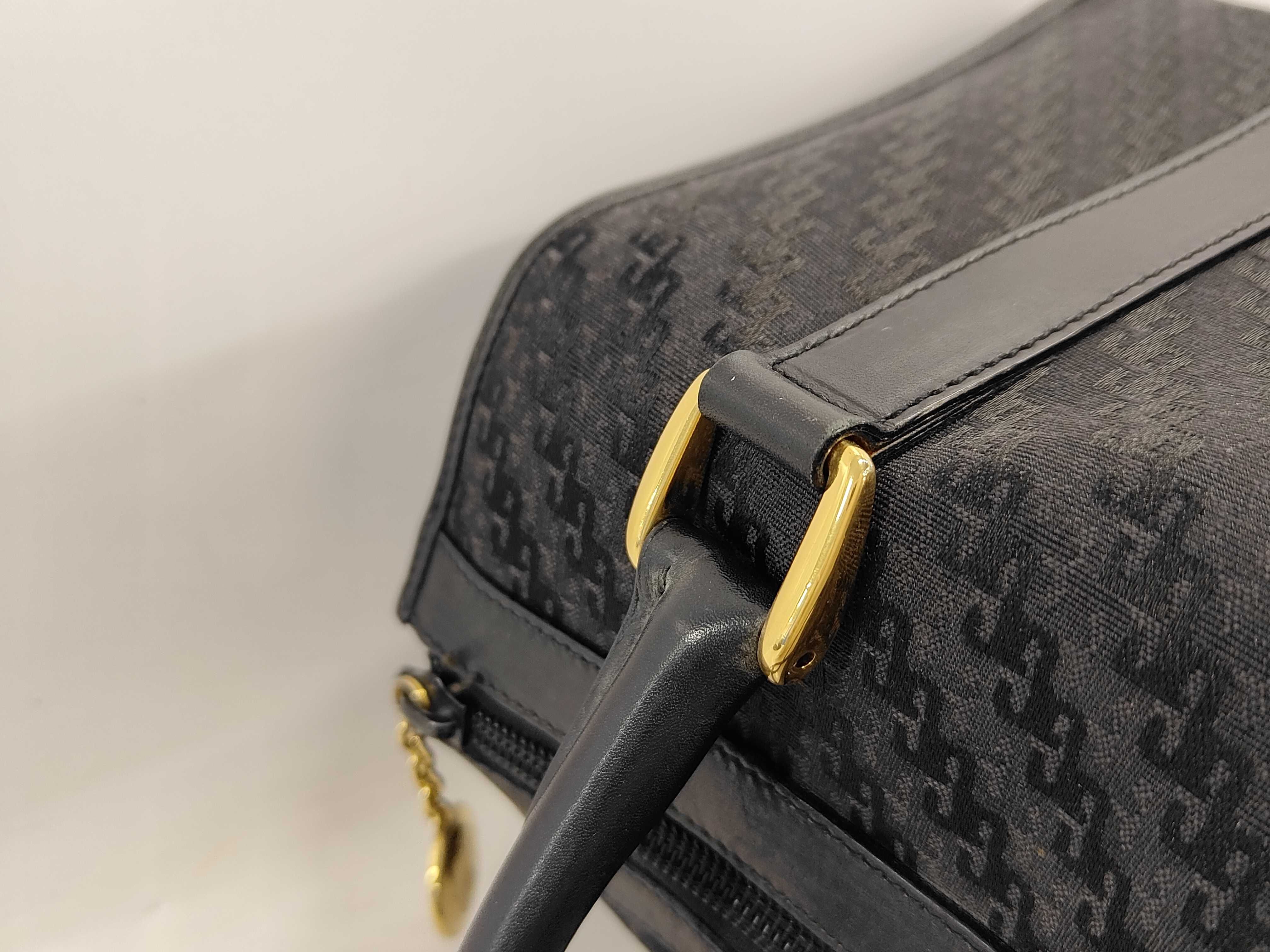 Gherardini Monogram Jacquard Canvas Boston Bag