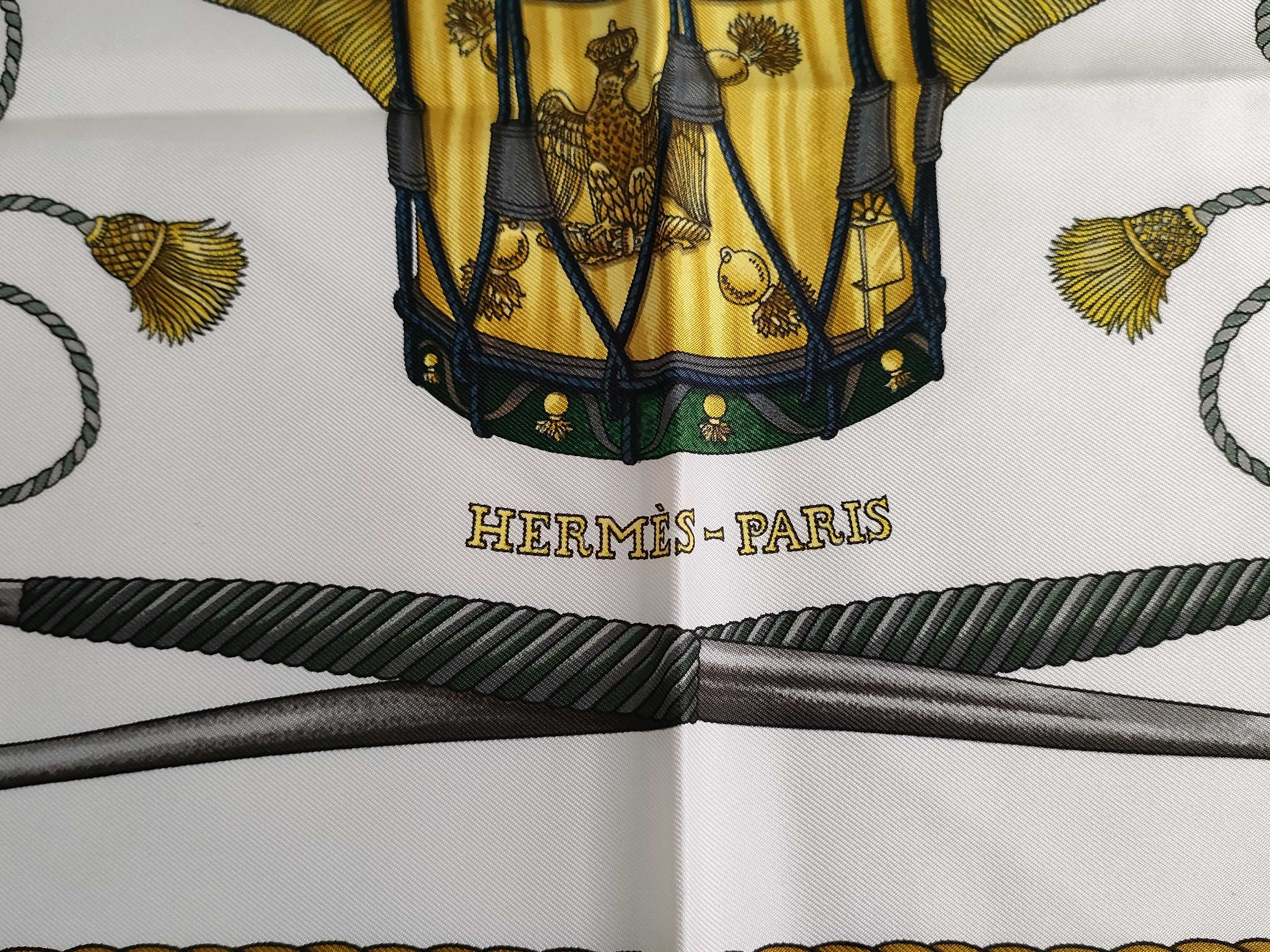 Hermes Joachim Metz Les Tambours Silk Carre 90 Scarf