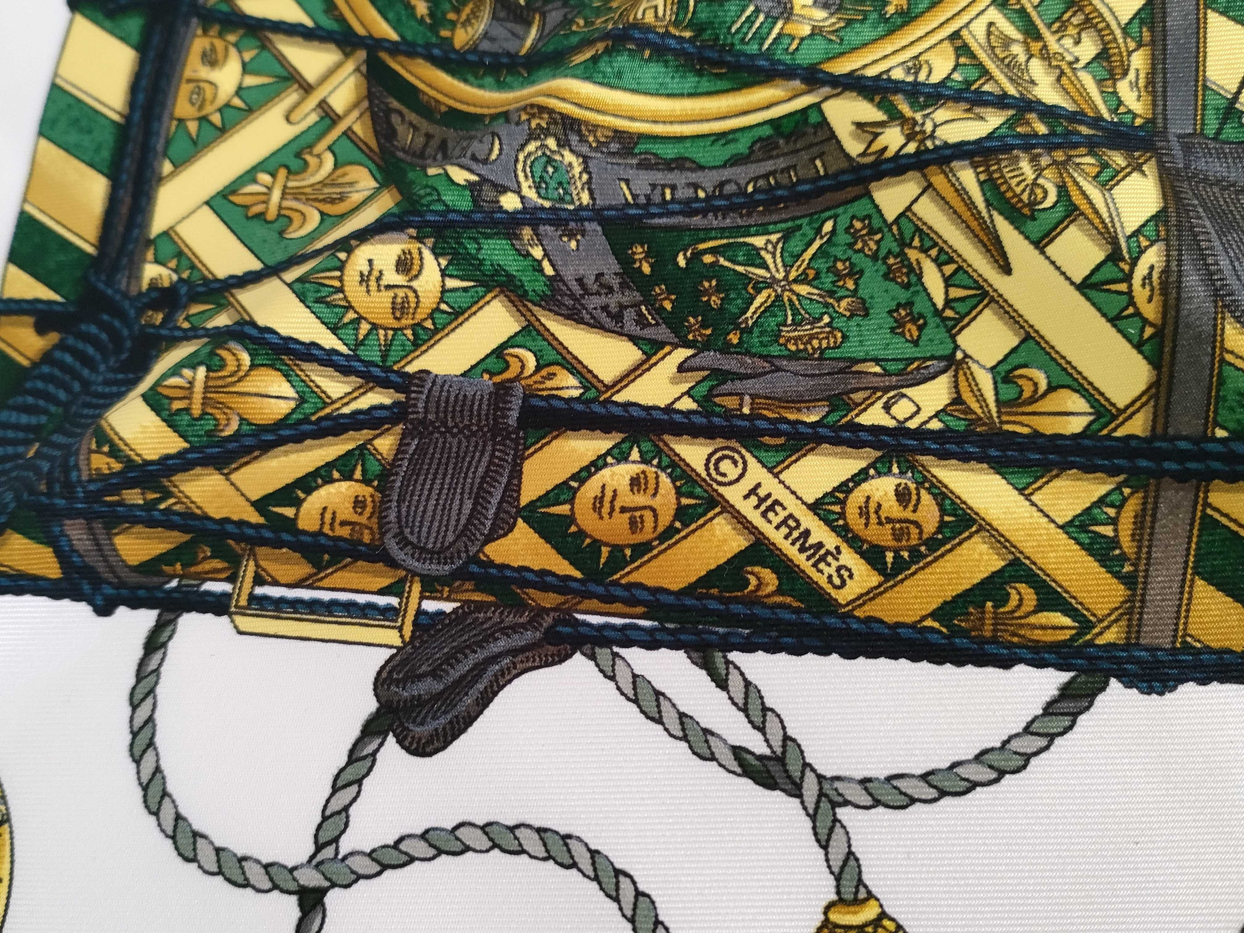 Hermes Joachim Metz Les Tambours Silk Carre 90 Scarf