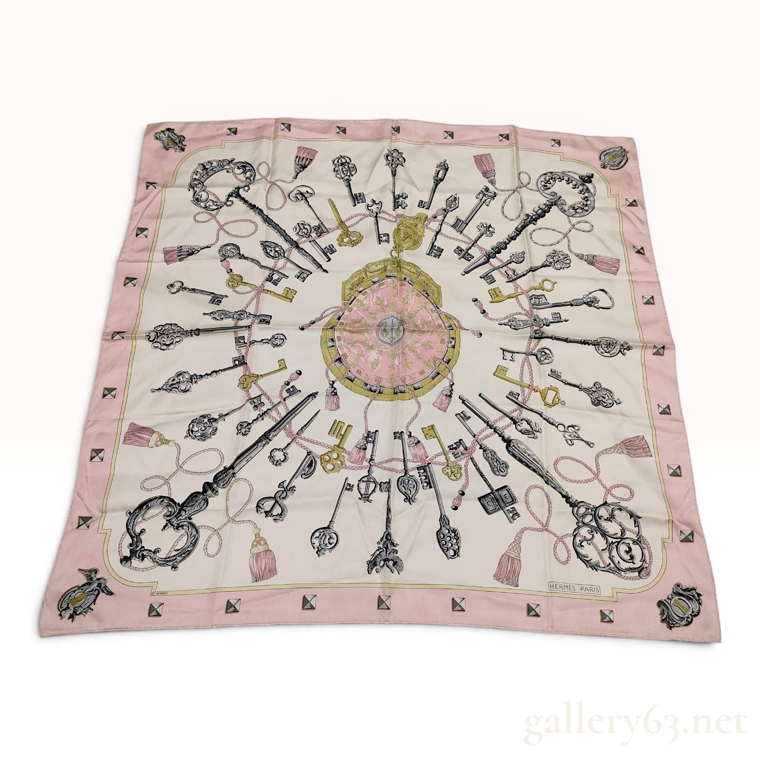 Hermes Les Clefs Silk Scarf by Caty Latham