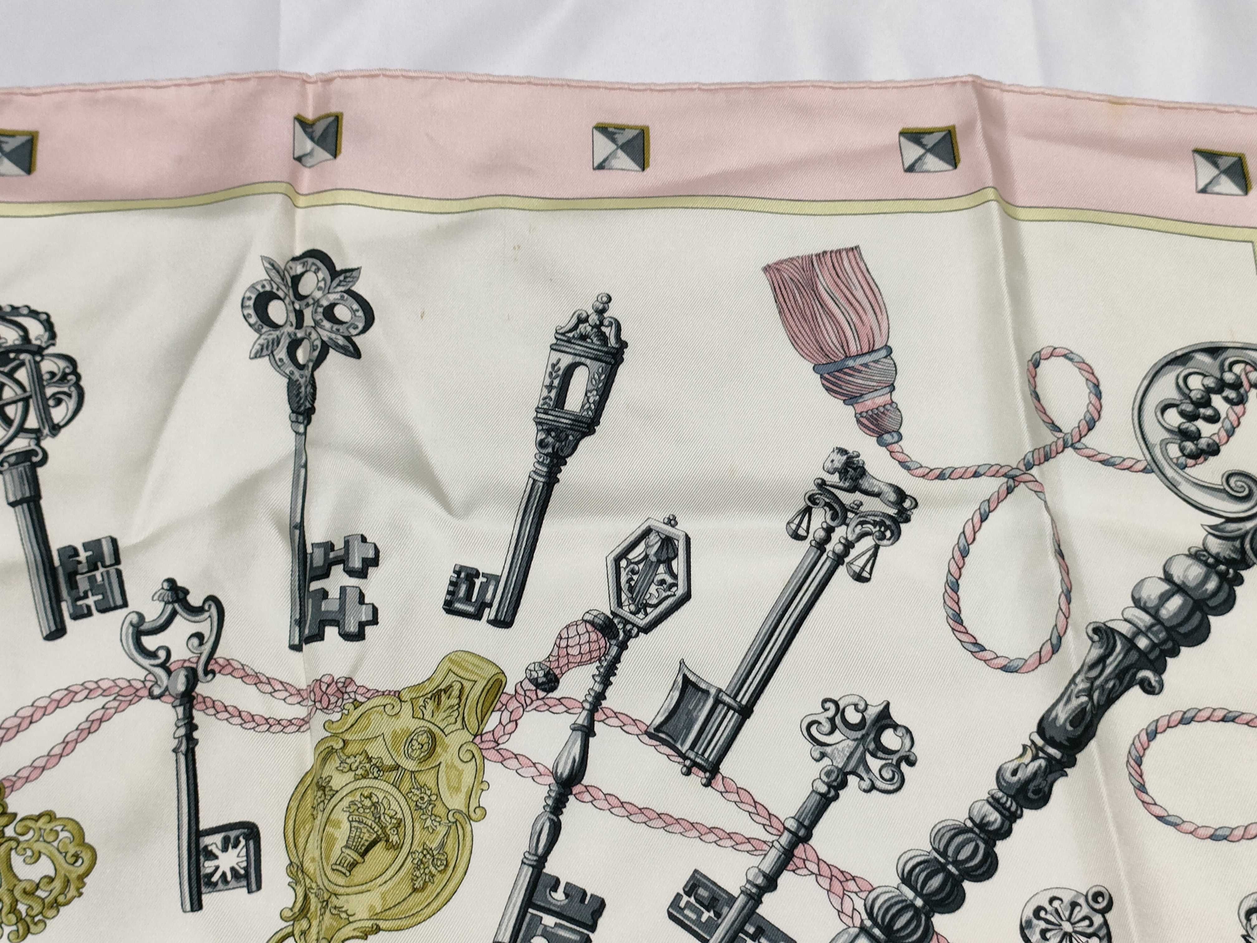 Hermes Les Clefs Silk Scarf by Caty Latham