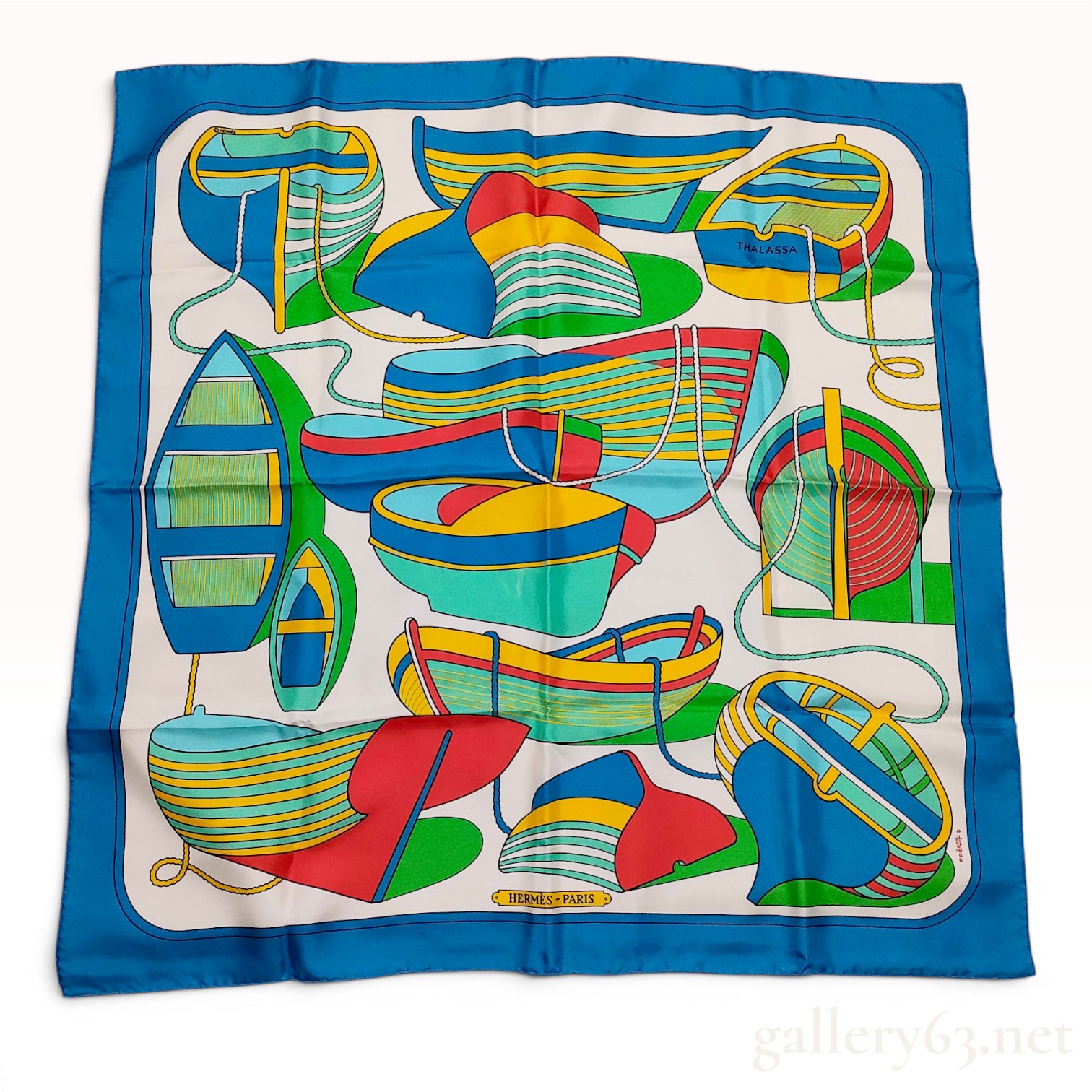 Hermes Paris Silk Scarf Thalassa Pattern by Pierre Peron