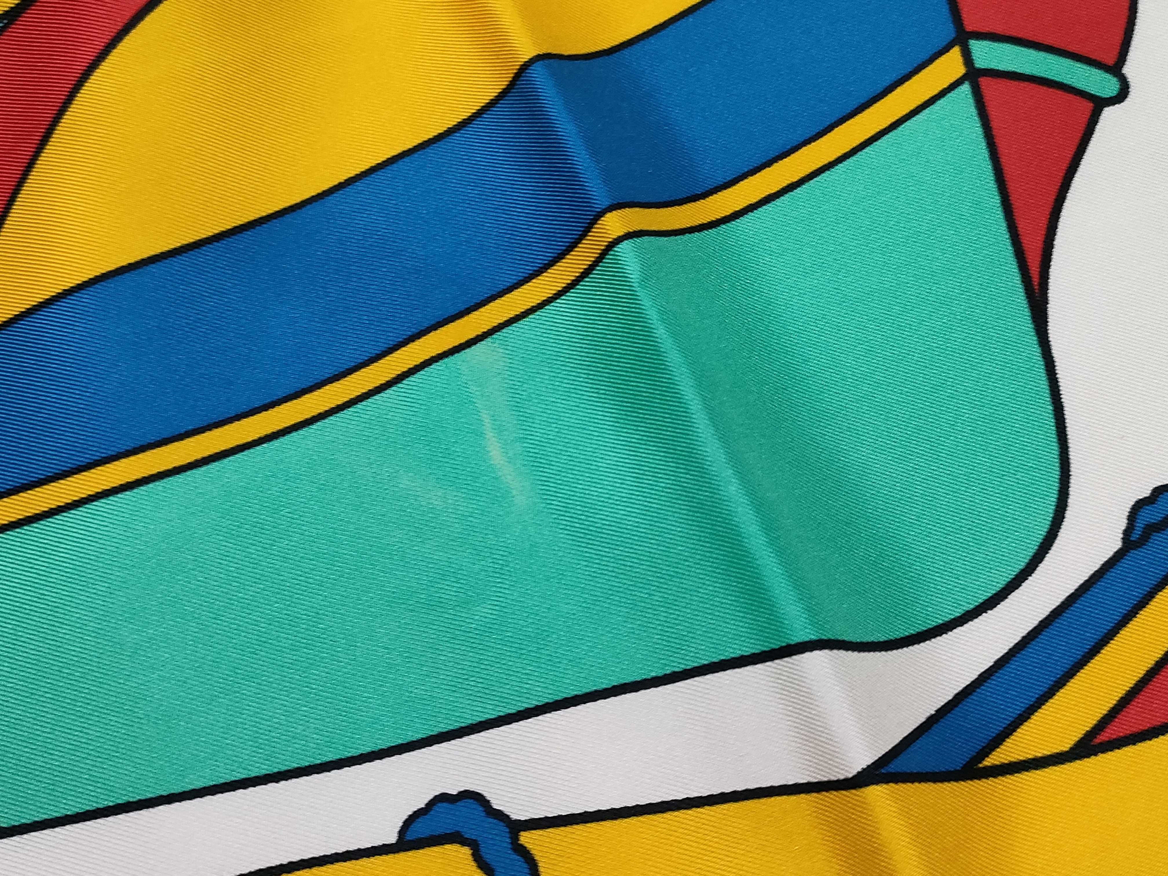 Hermes Paris Silk Scarf Thalassa Pattern by Pierre Peron