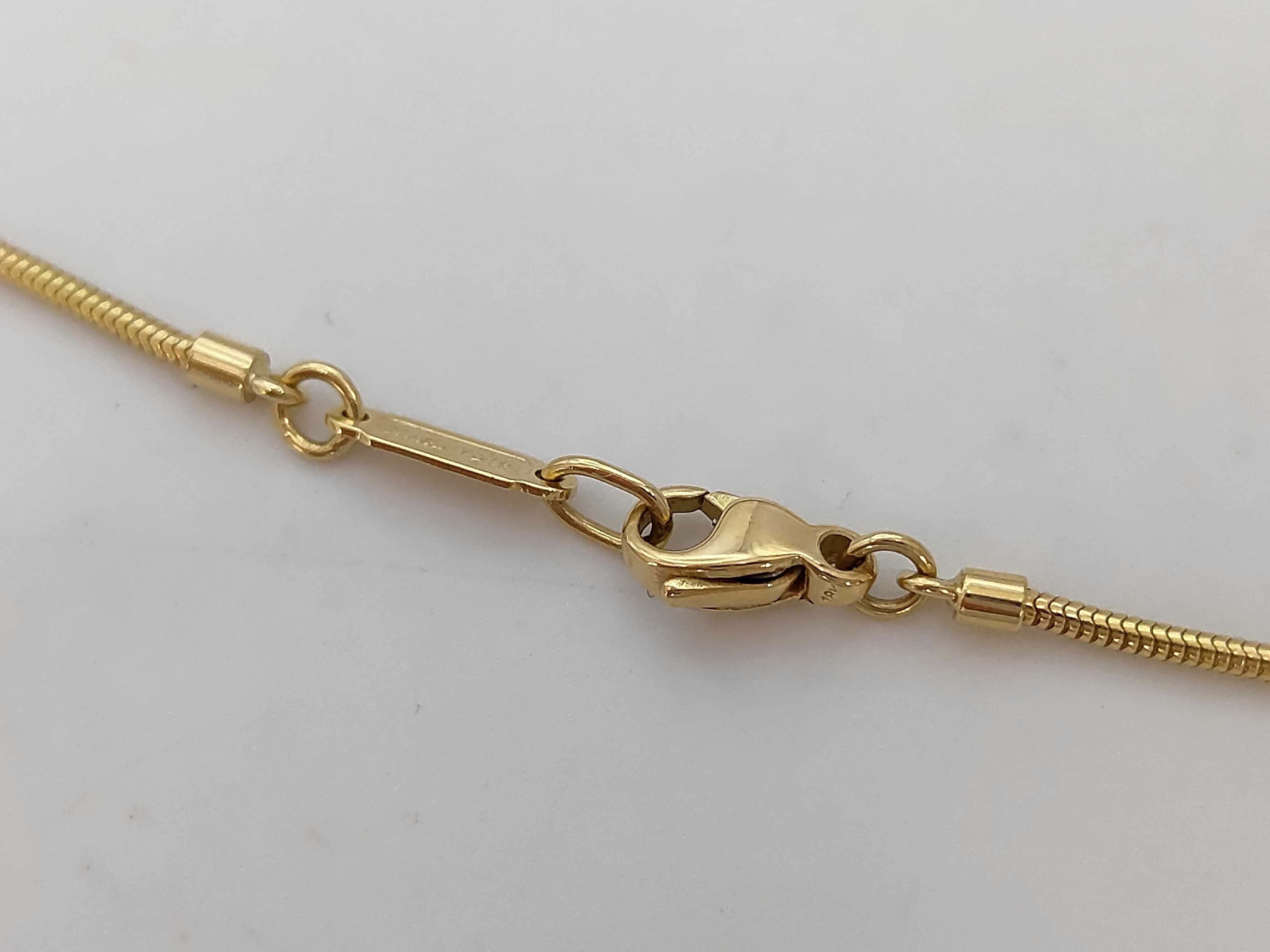 Tiffany & Co. 18K Yellow Gold Feather Pendant Snake Chain Necklace
