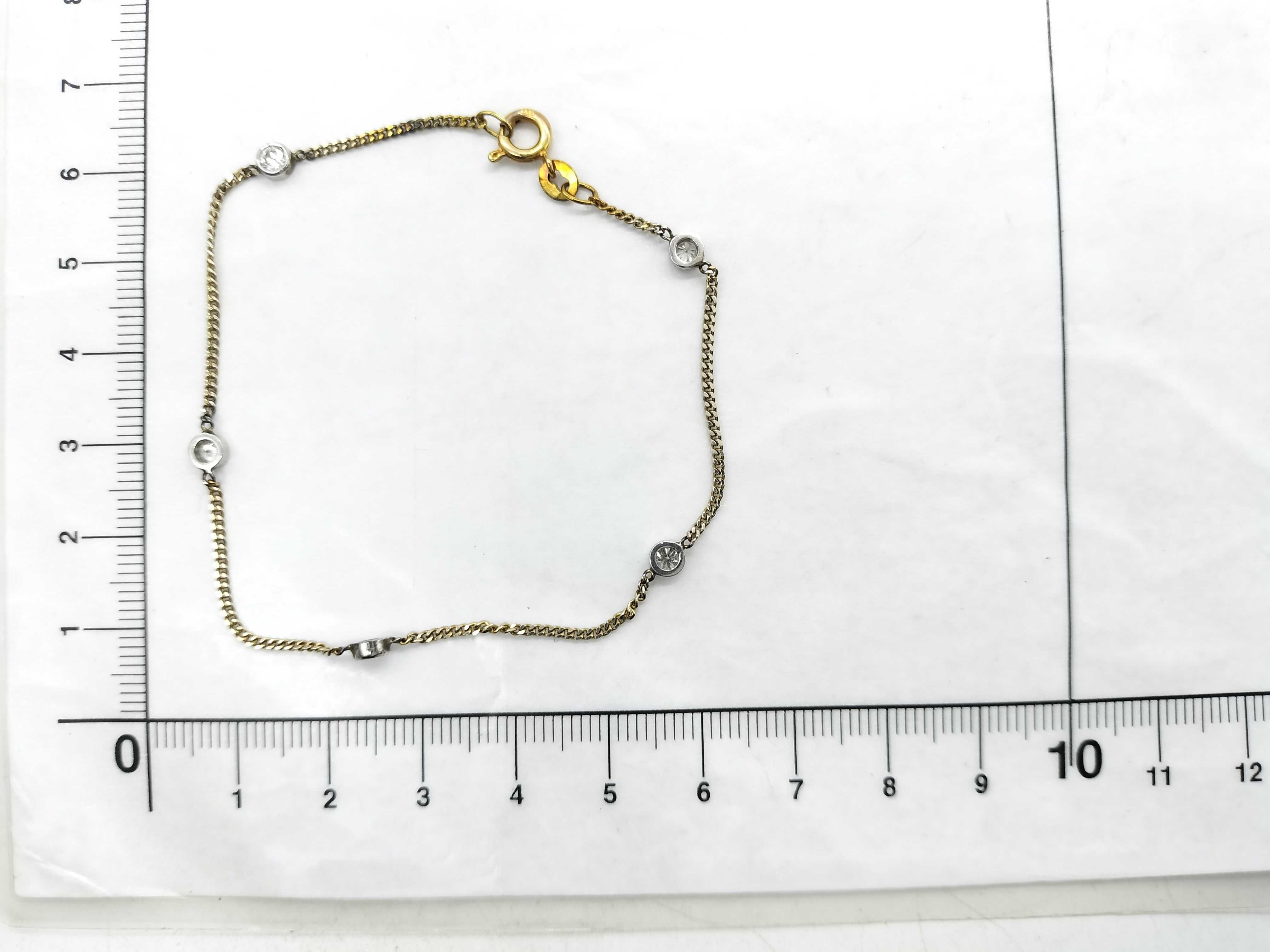 Unoaerre Italian 14K Yellow and White Gold Station Bracelet