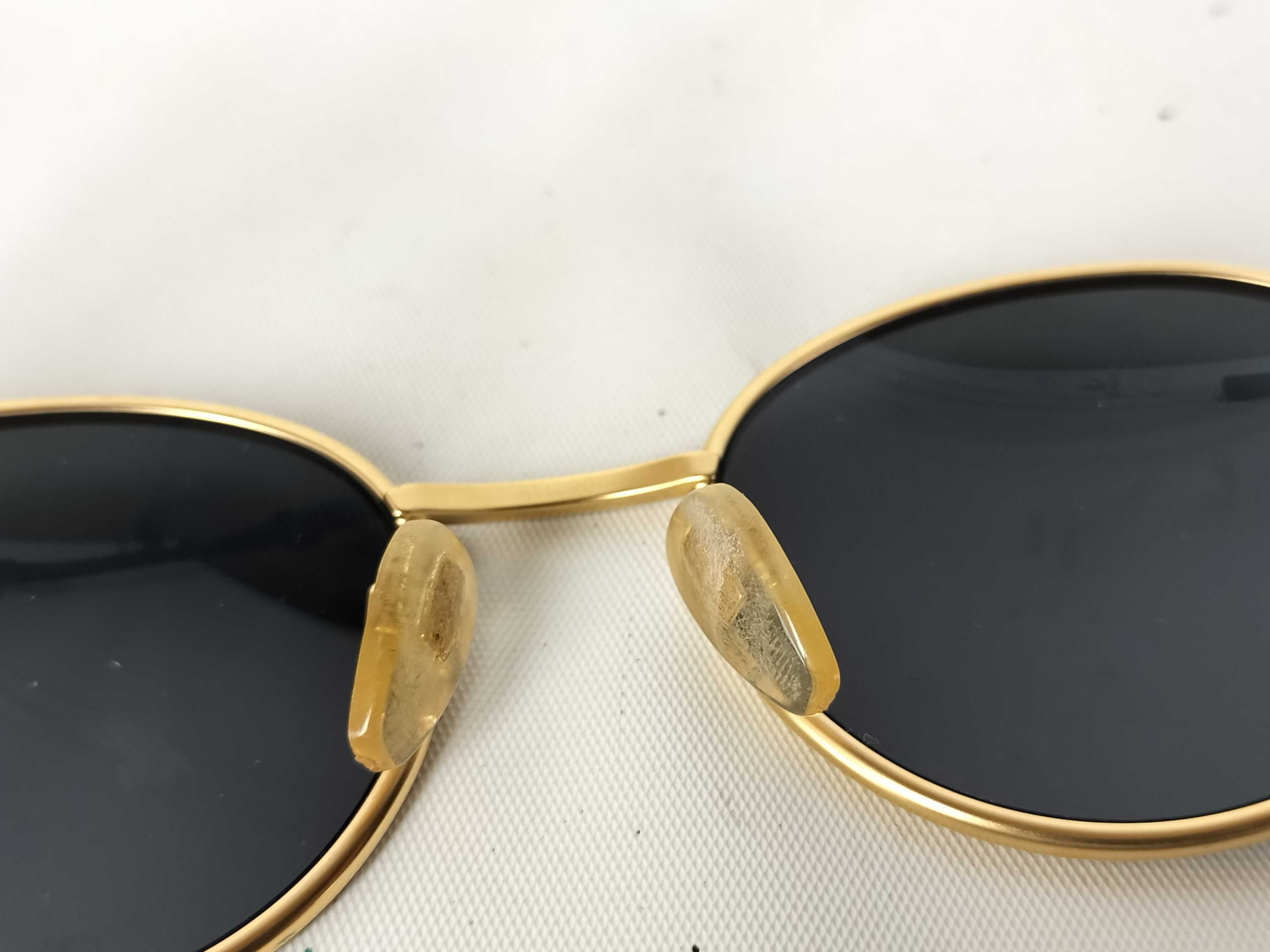 Bvlgari Model 601 Gold-Tone Metal Oval Sunglasses