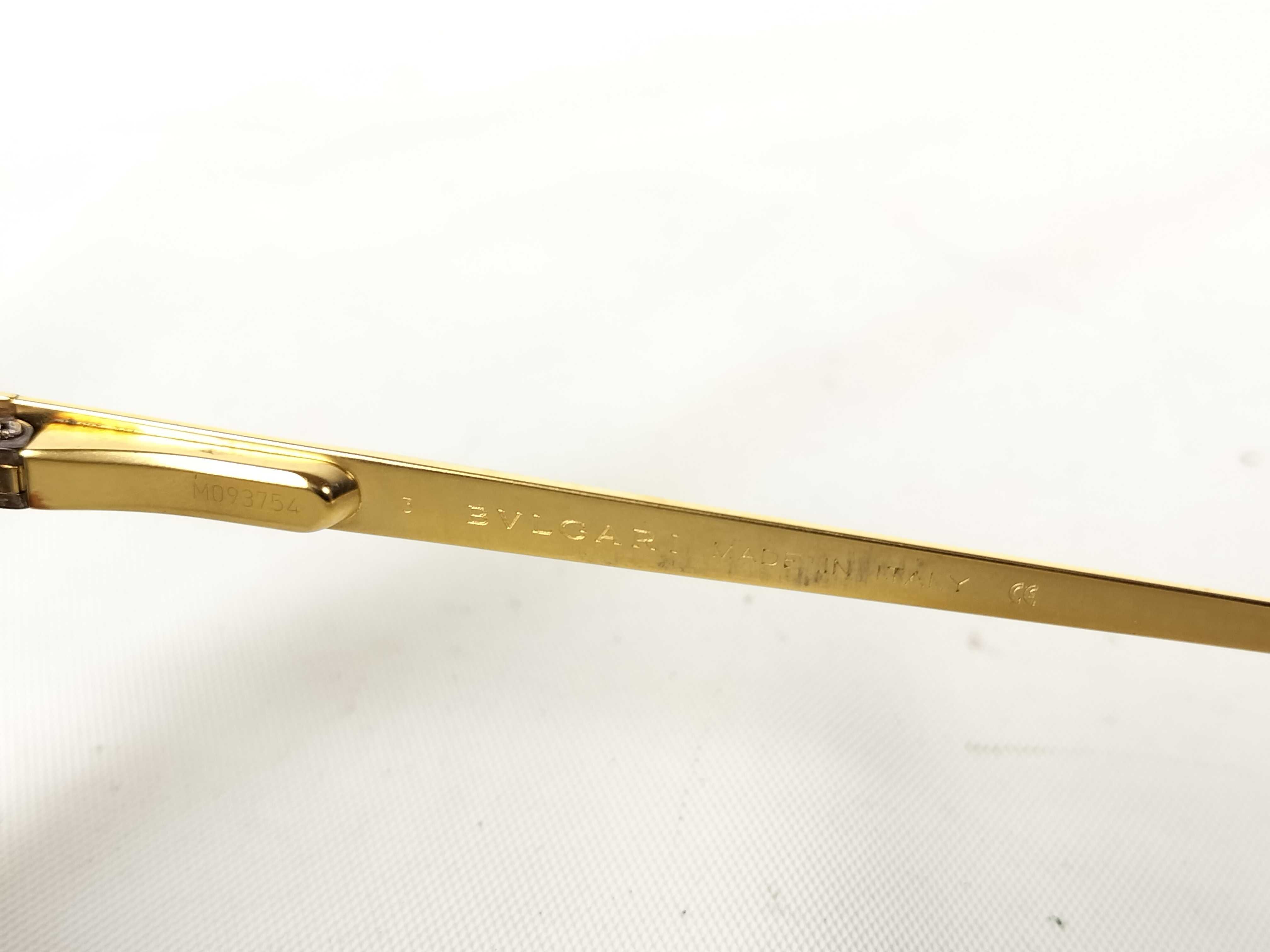 Bvlgari Model 601 Gold-Tone Metal Oval Sunglasses
