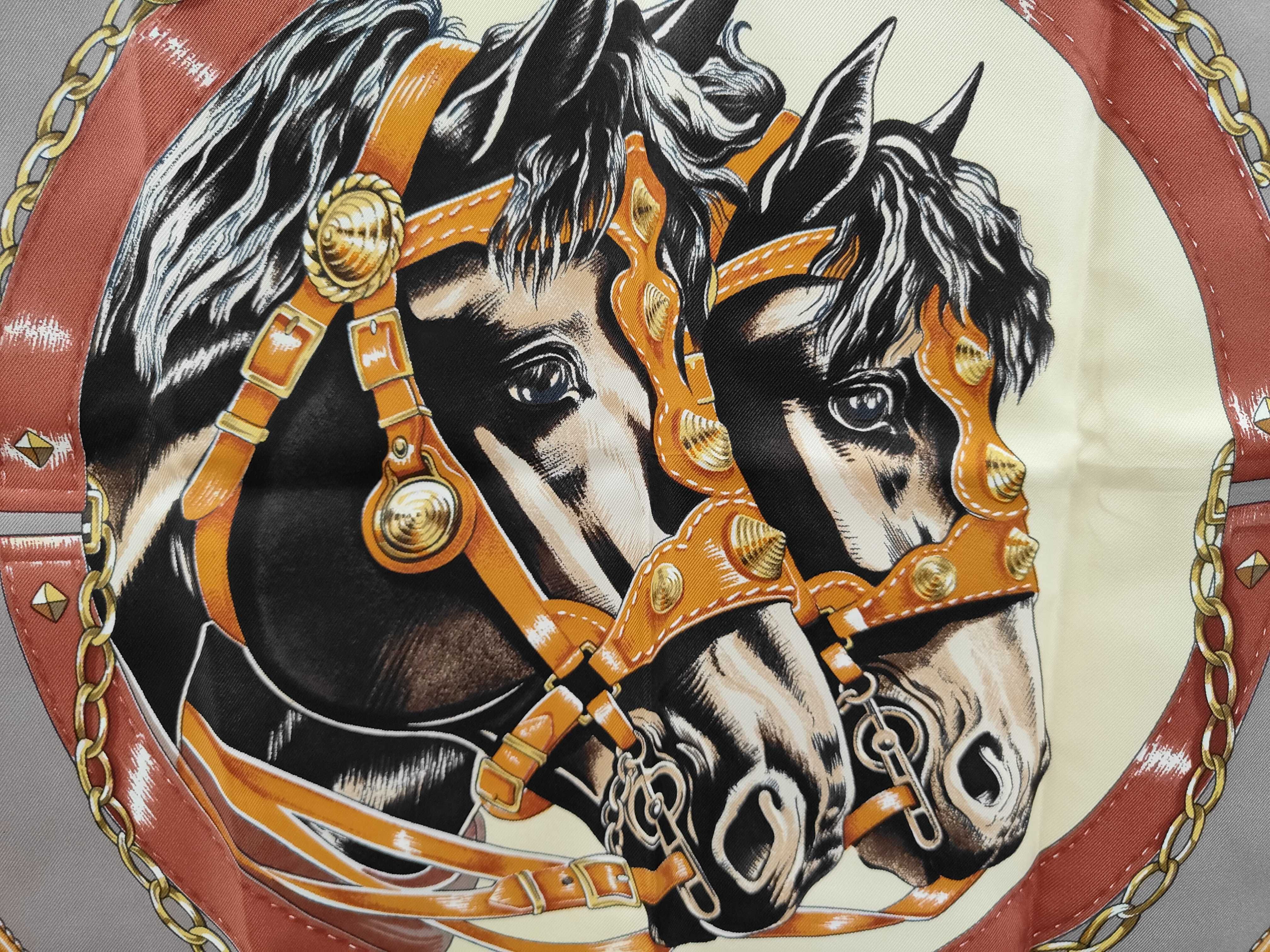 Hermes Paris Chevaux de Trait Silk Scarf